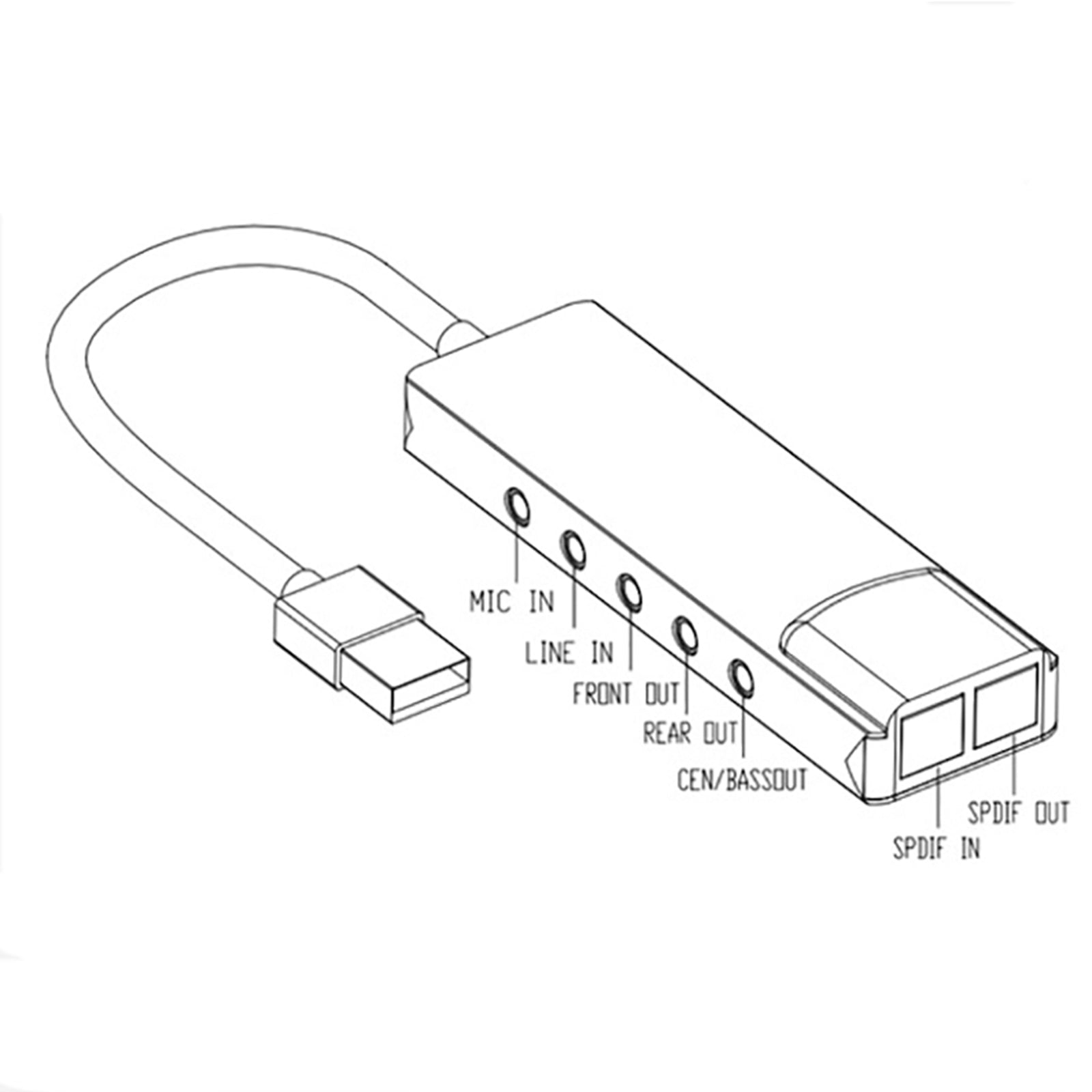 Nouveau Alliage d'aluminium USB Fiber optique SPDIF carte ordinateur externe multifonction