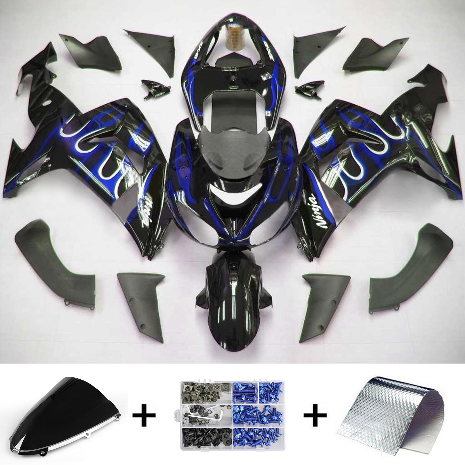 2006-2007 Kawasaki ZX10R Amotopart Injection Fairing Kit Bodywork Plastic ABS #101