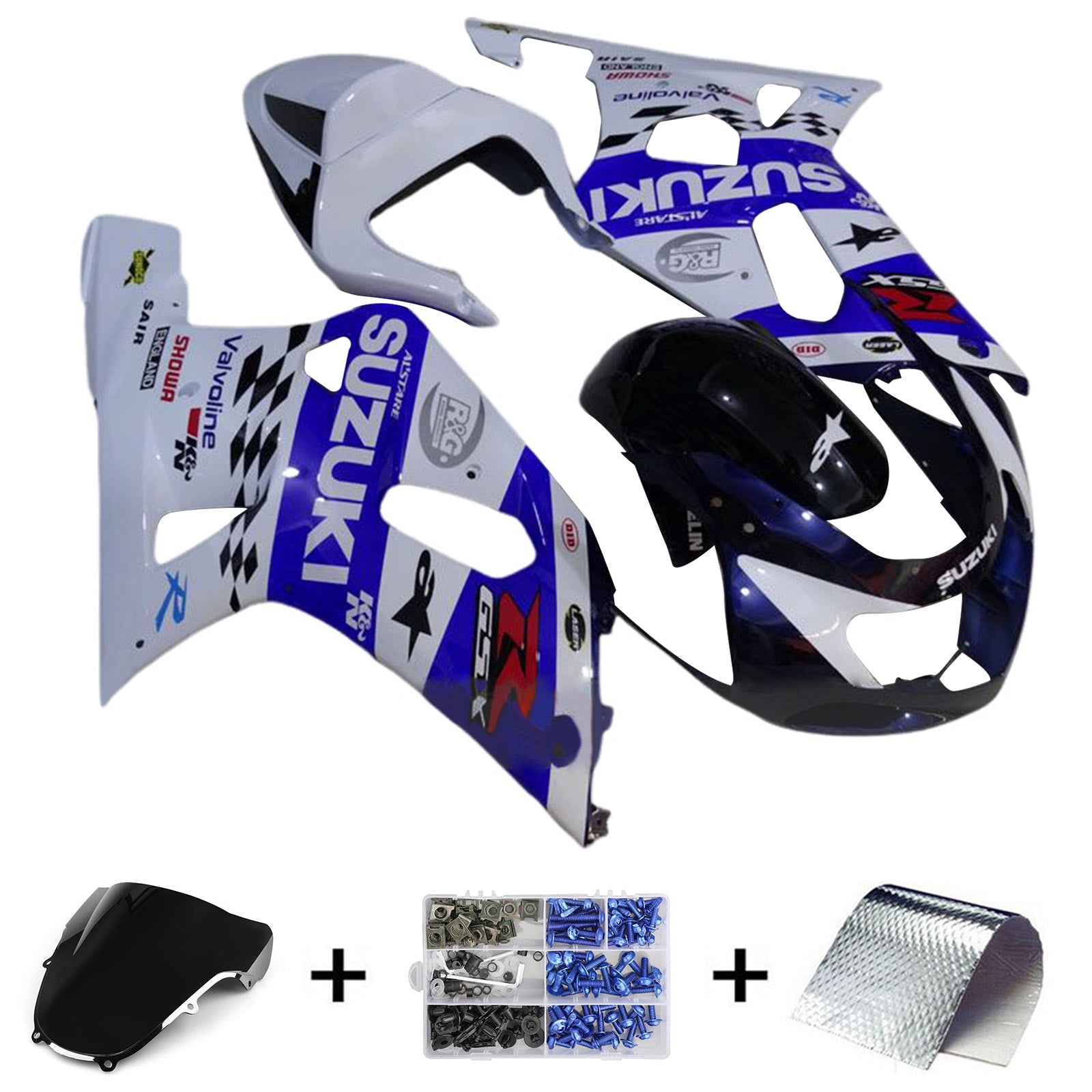 2000-2002 Suzuki GSXR1000 K1 K2 Kit de carénage carrosserie plastique ABS