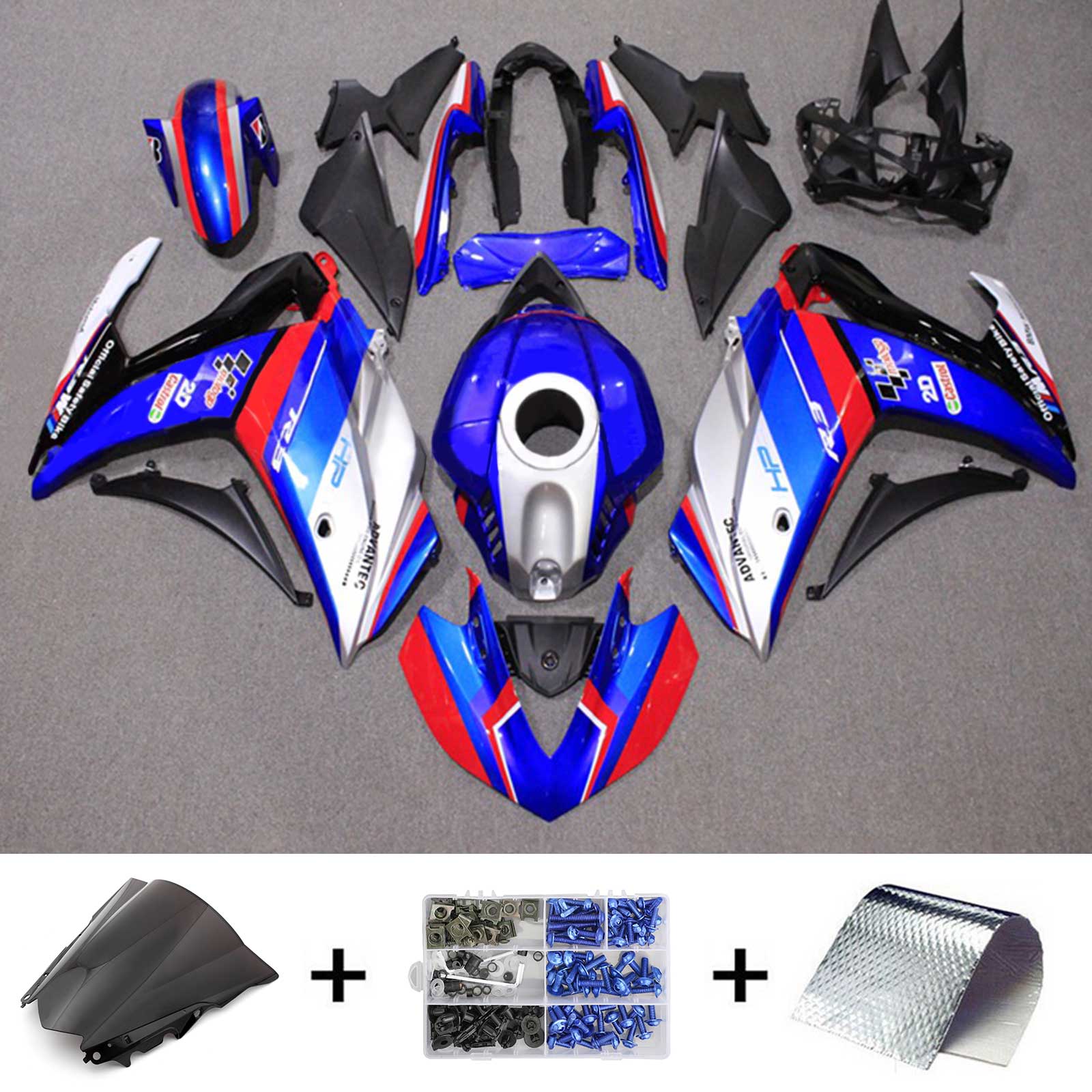 2014-2018 Yamaha YZF-R3 2015-2017 R25 Kit de carénage d'injection Amotopart carrosserie ABS #126