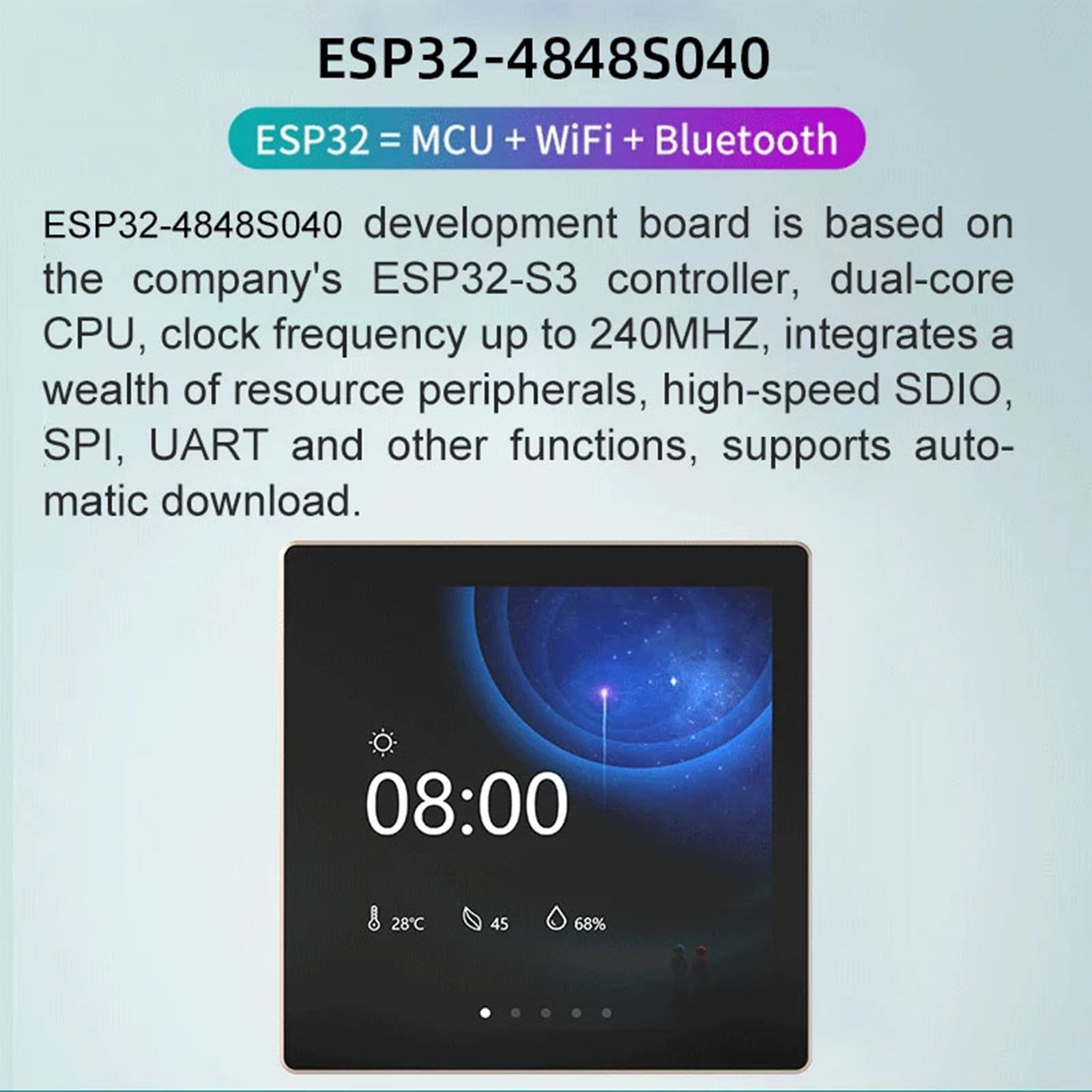 ESP32-S3 ontwikkelingsbord 4-inch IPS-aanraakscherm LVGL 86 box dual-core CPU