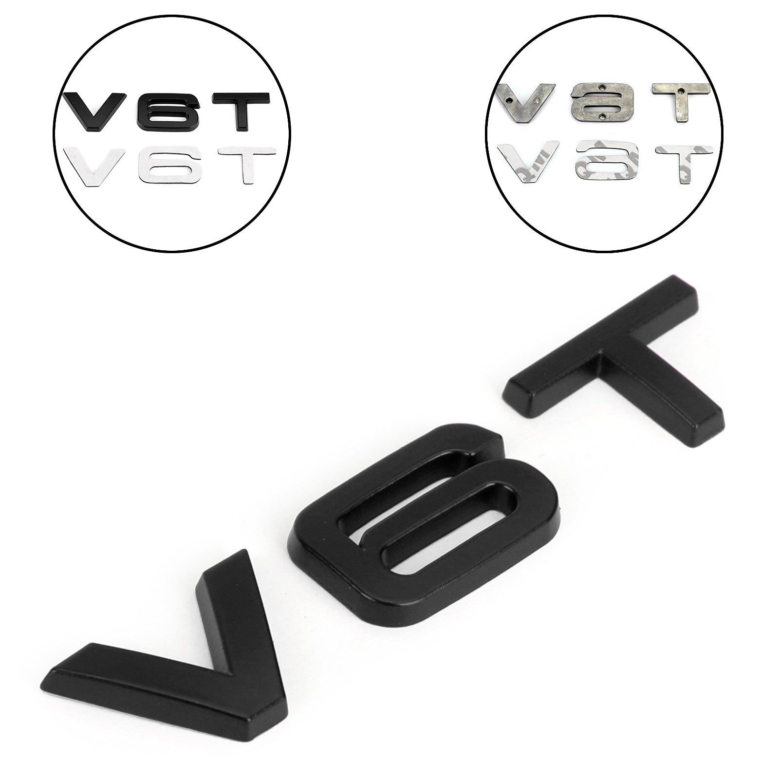 V6T Emblem Badge Fit For AUDI A1 A3 A4 A5 A6 A7 Q3 Q5 Q7 S6 S7 S8 S4 SQ5 Black