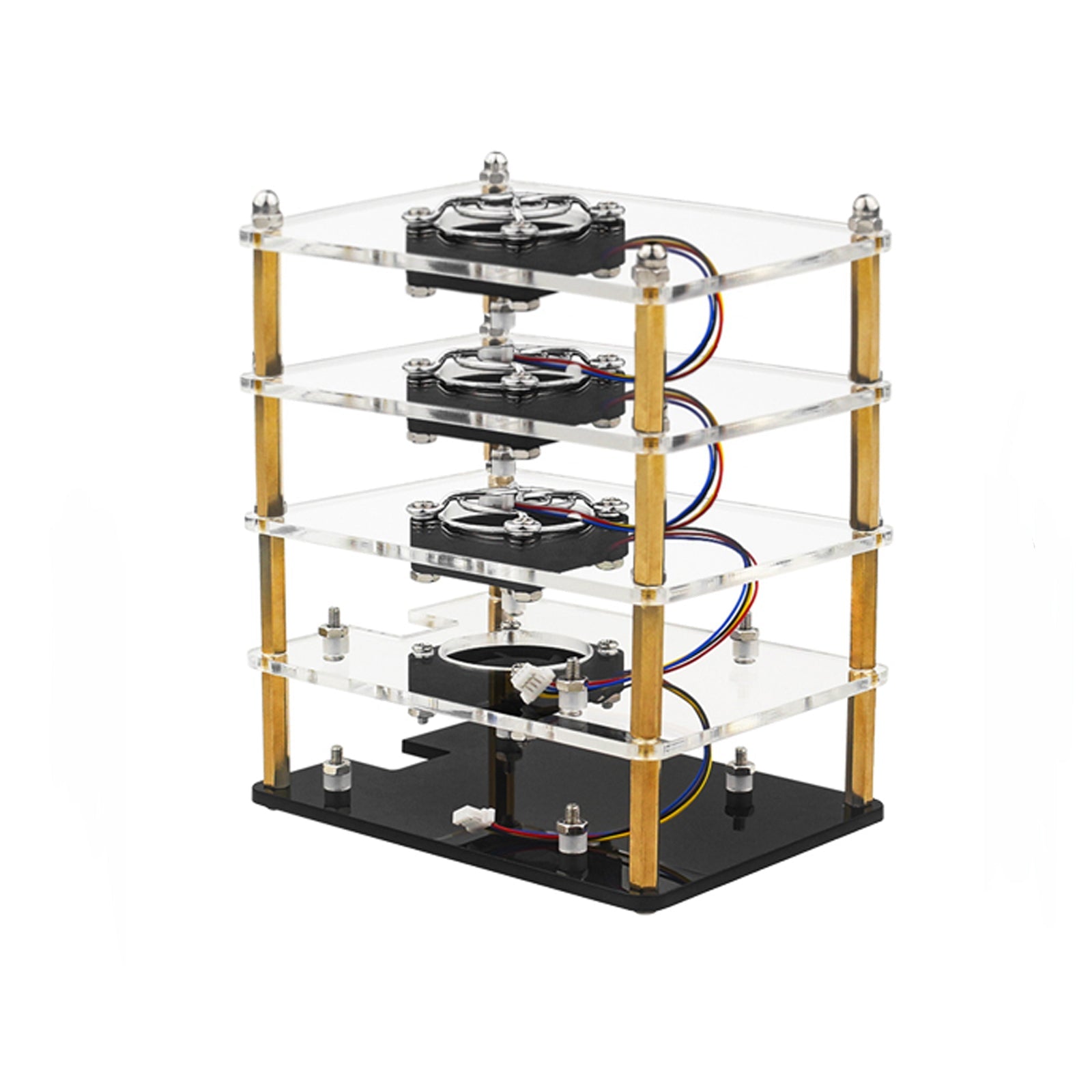 Raspberry Pi 5 Meerlaagse acrylbehuizing Transparante beschermhoes Koelventilator