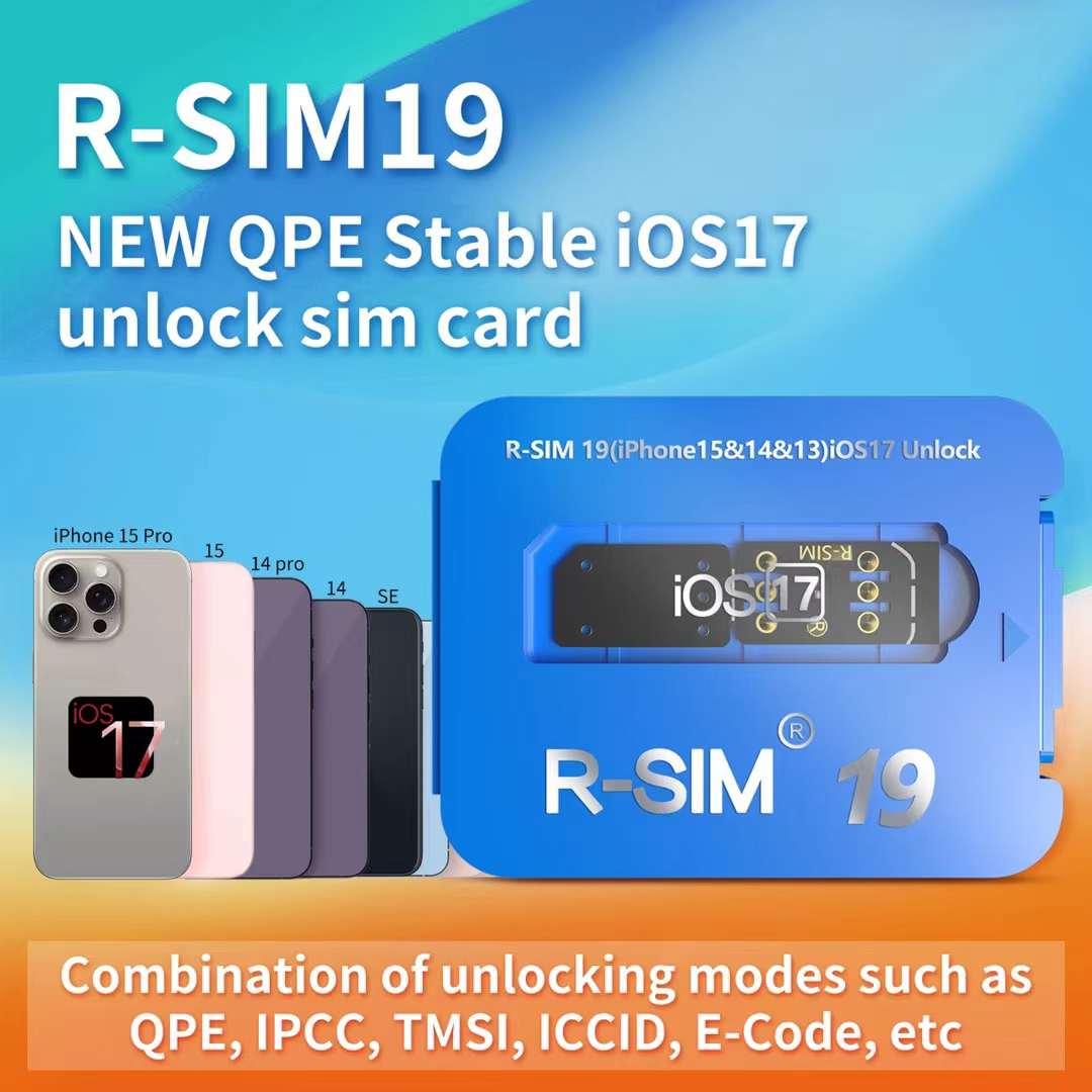 R-SIM19 NOUVELLE carte SIM de déverrouillage Stable QPE pour iPhone 15 Plus 14 13 Pro Max 12 IOS17