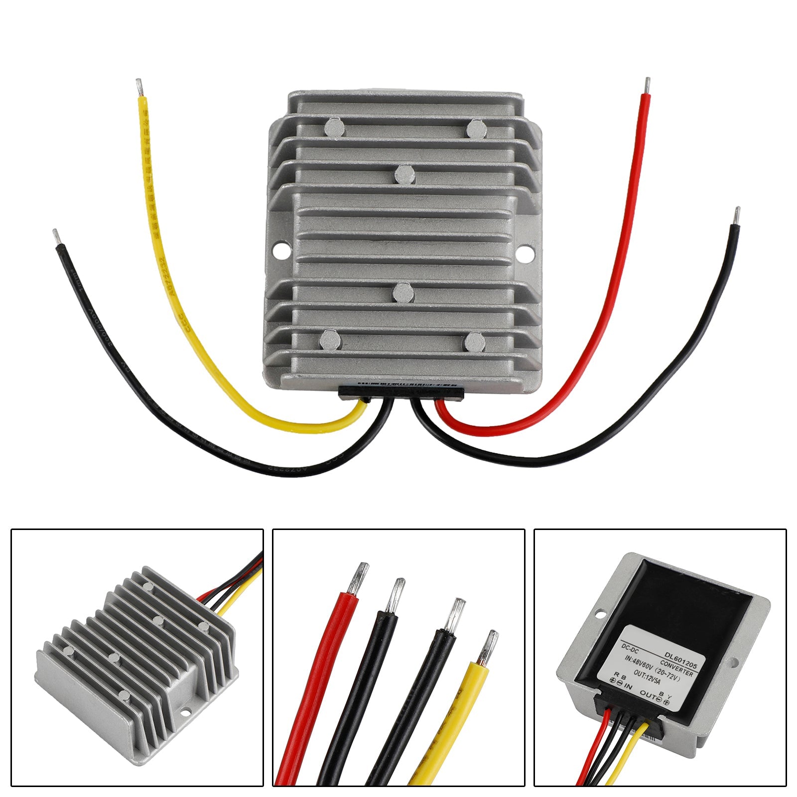 Régulateur de convertisseur de puissance abaisseur DC/DC étanche 48V/60V à ​​12V 5A 60W