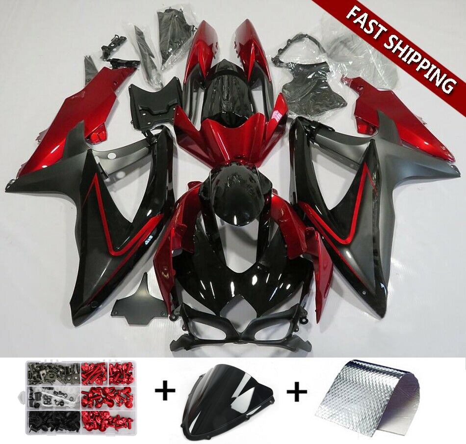 2008-2010 Suzuki GSXR600/750 Fairing Matt Red Kit