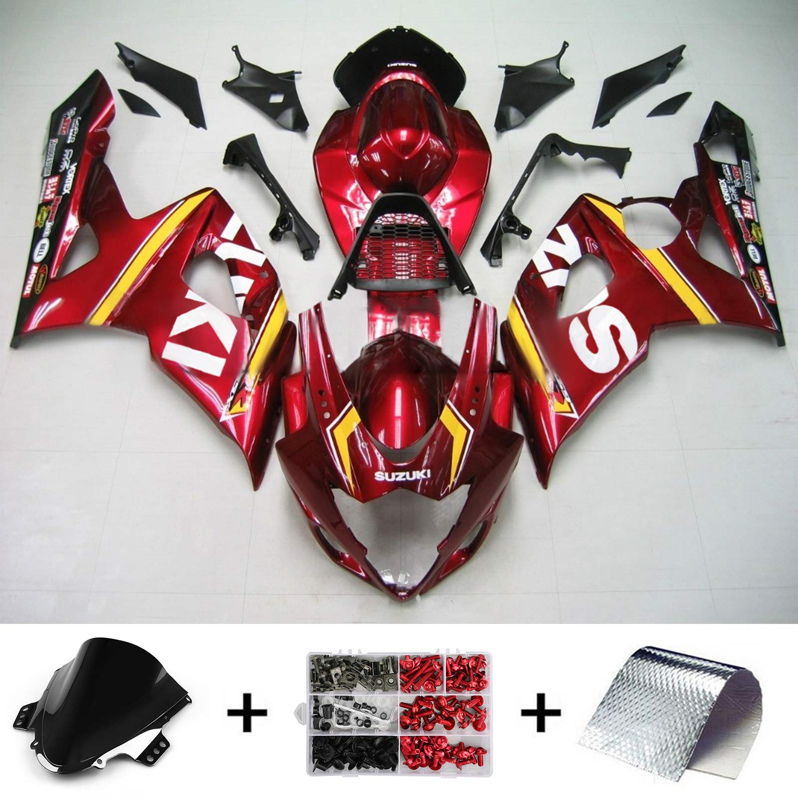 2005-2006 Suzuki GSXR1000 K5 Amotopart Injectiekuipset Carrosserie Kunststof ABS #131