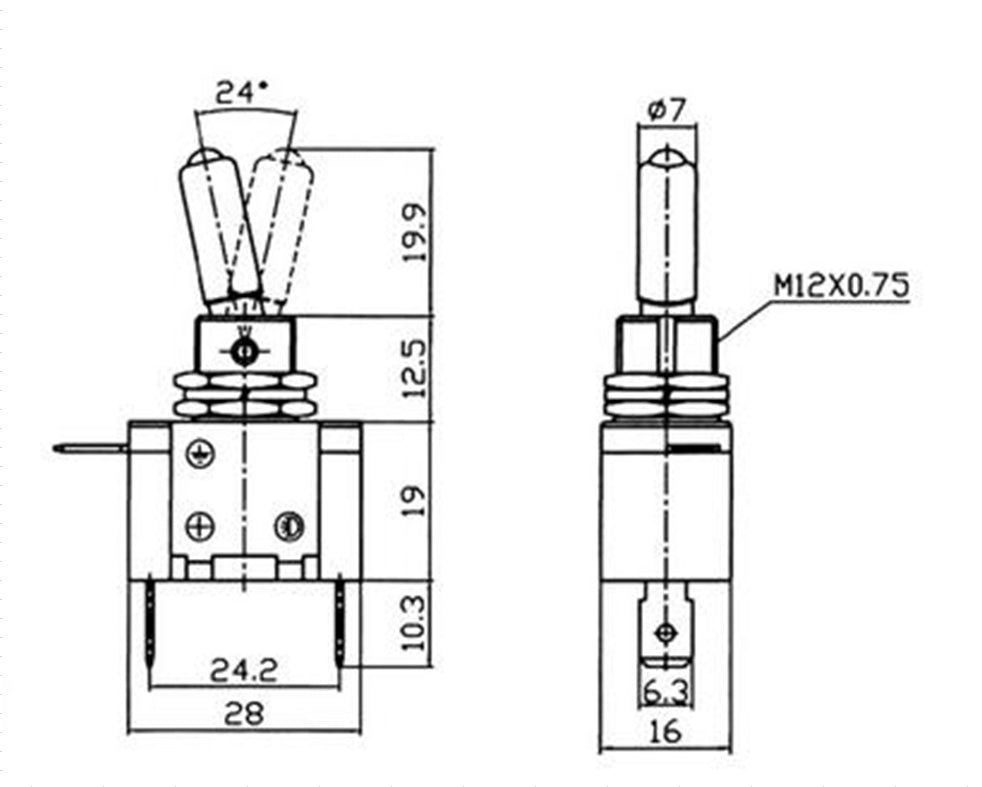 4 Uds 2 terminales 4 pines ON-OFF 15A 250V interruptor de palanca arranque DPST grado Industrial