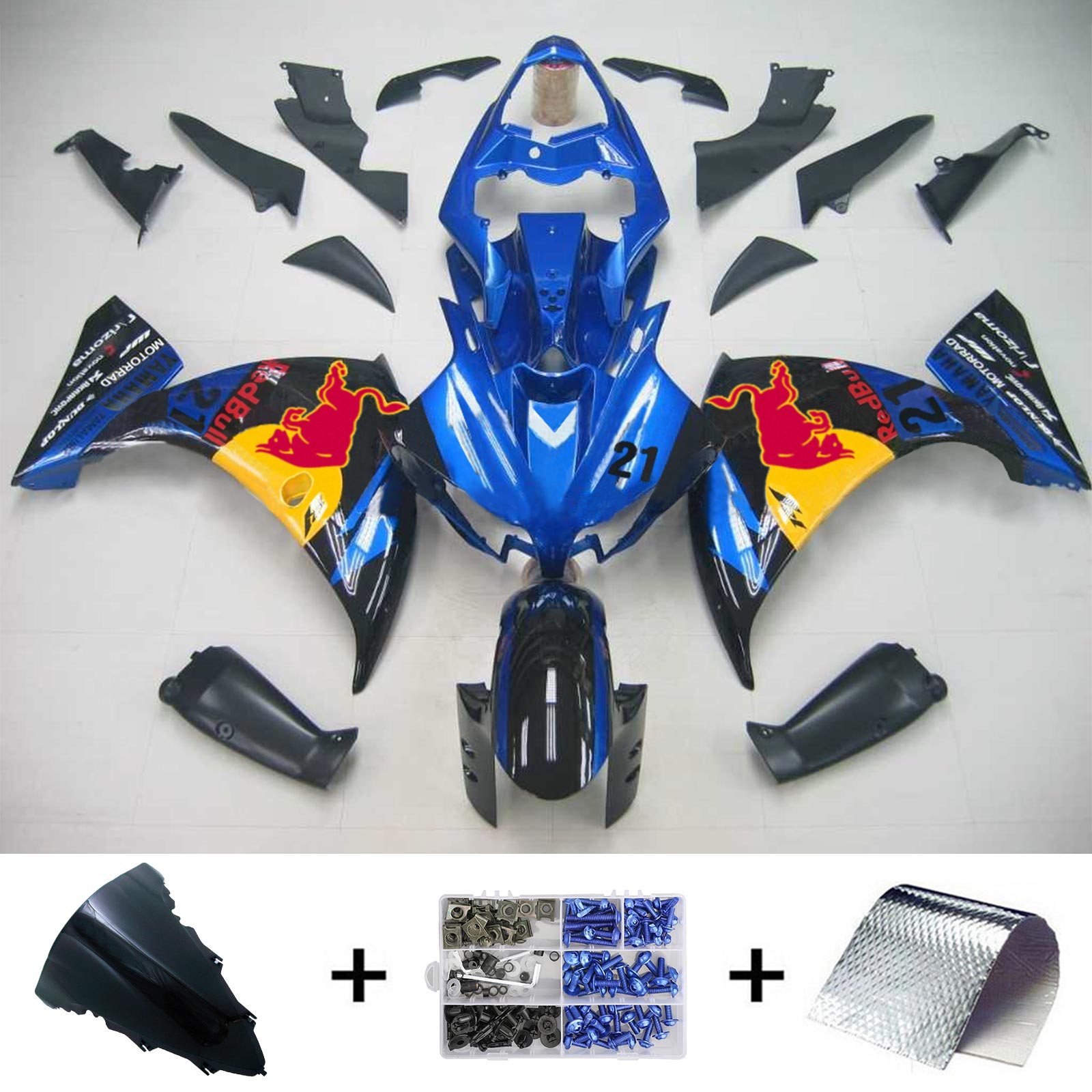 2009-2011 Yamaha YZF 1000 R1 Kit de carénage d'injection carrosserie plastique ABS #108