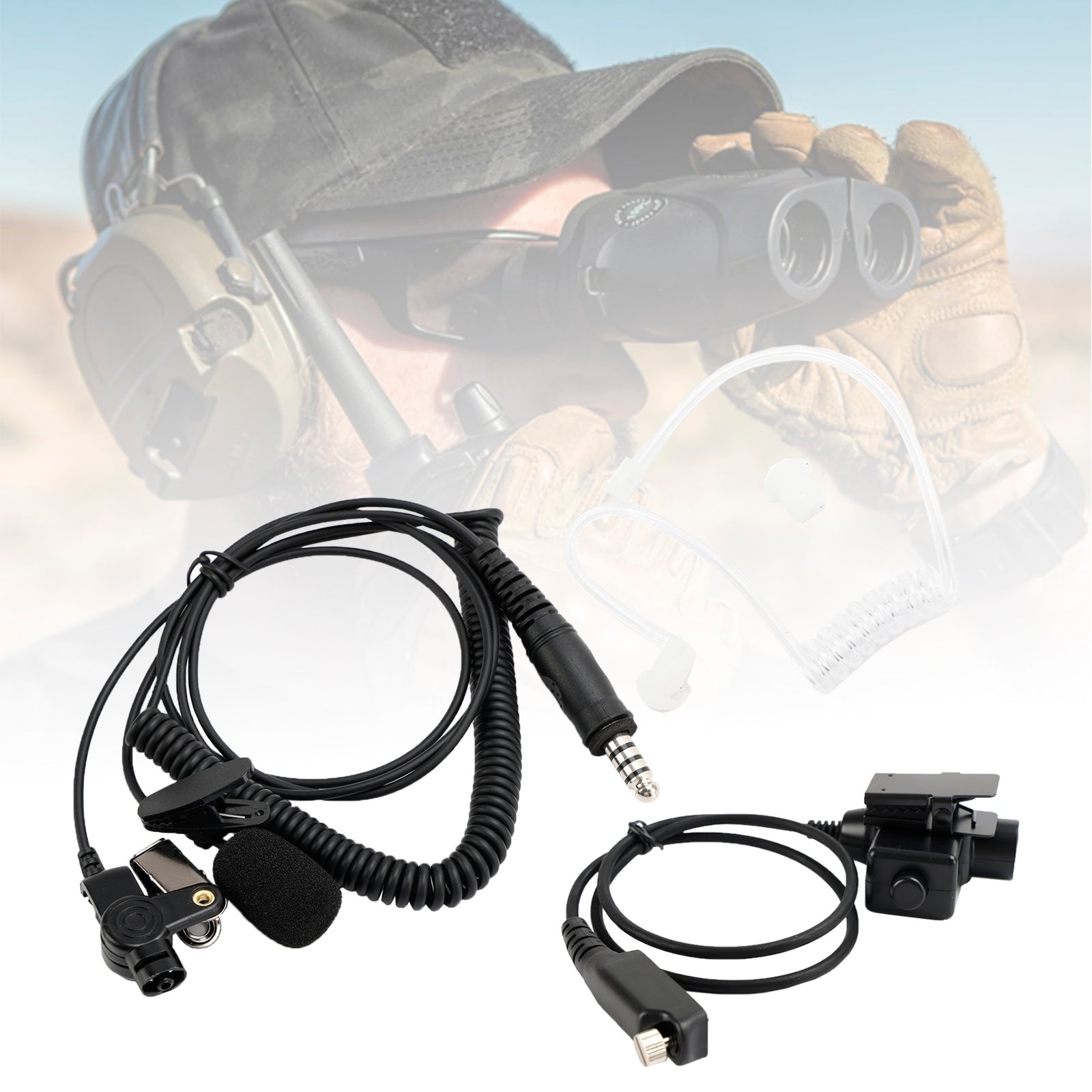 Voor STP8000 STP8030 STP8035 6-Pin PTT 7.1-A3 Transparante Buis Headset met Microfoon