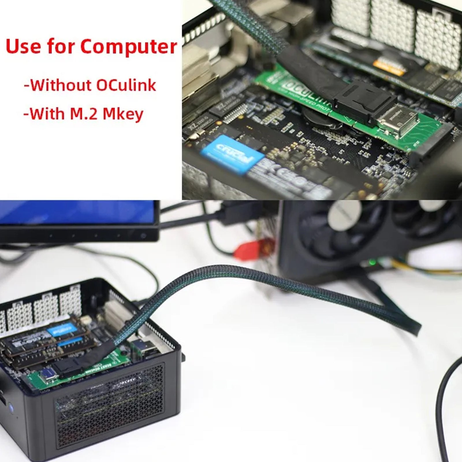 PCI-E X4 M.2 naar OCULINK-adapterkaart Externe videokaart Laptopdockingstation