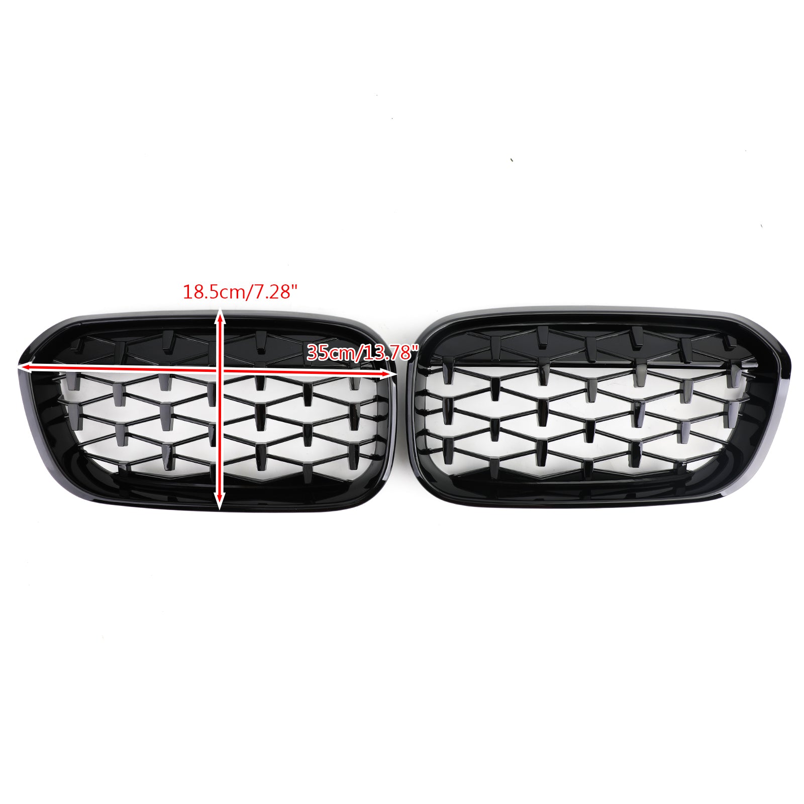 2015-2017 BMW 1 Series F20/F21 Front Kidney Grill Meteor Black/Chrome Black Generic