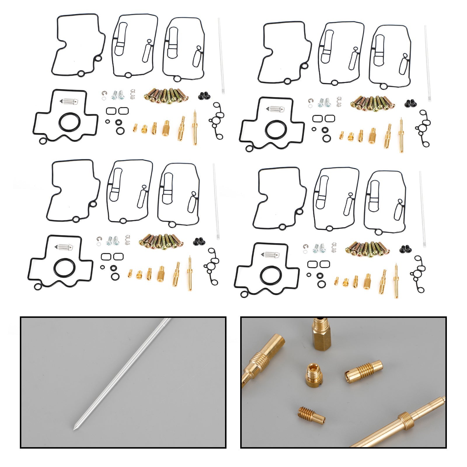 4X forgasser Carb Rebuild Reparasjonssett passer for Yamaha YFZ450 2004-2009 Generisk