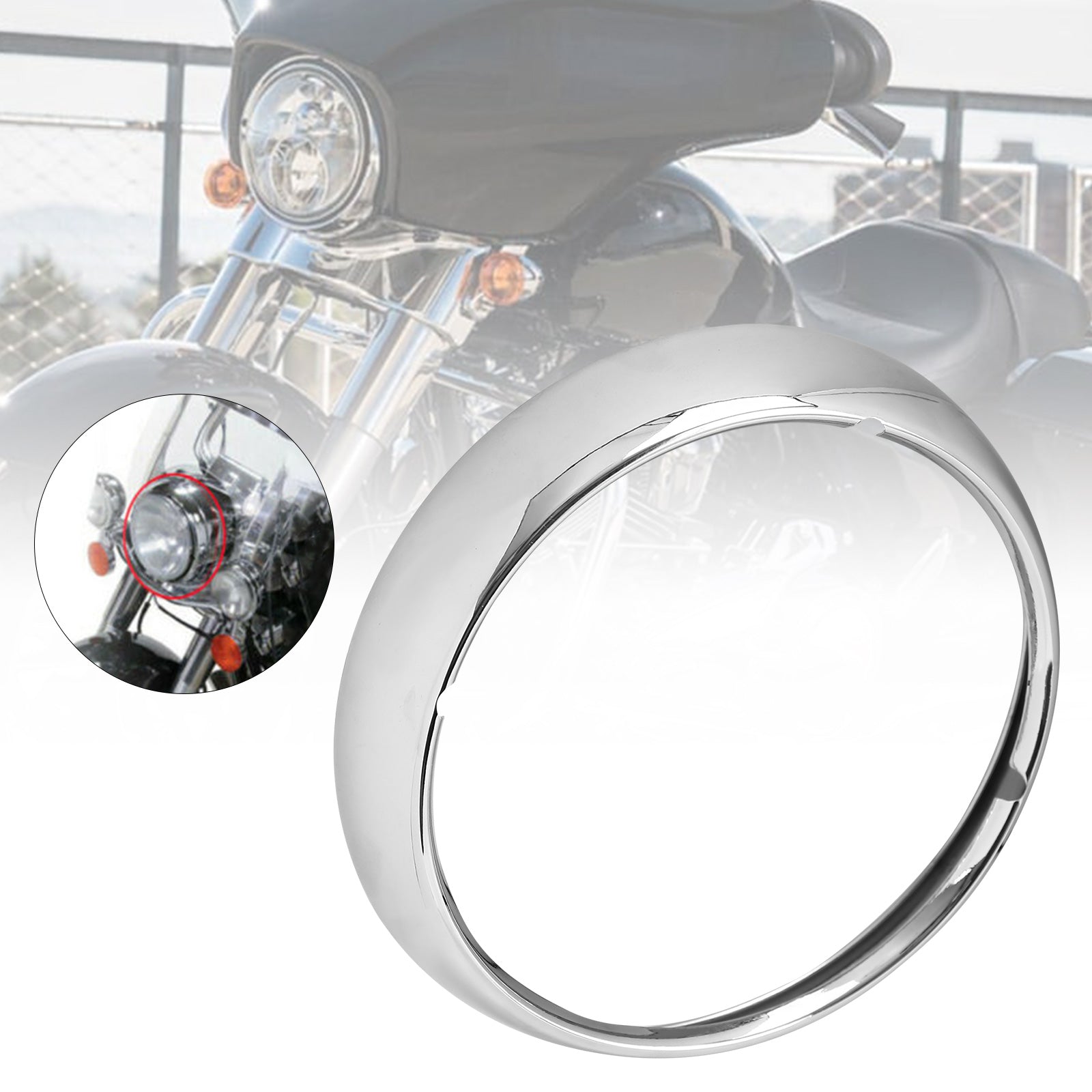 Cubierta de luz cromada para faros delanteros de 7 pulgadas para Touring Road King 67712-83A genérico