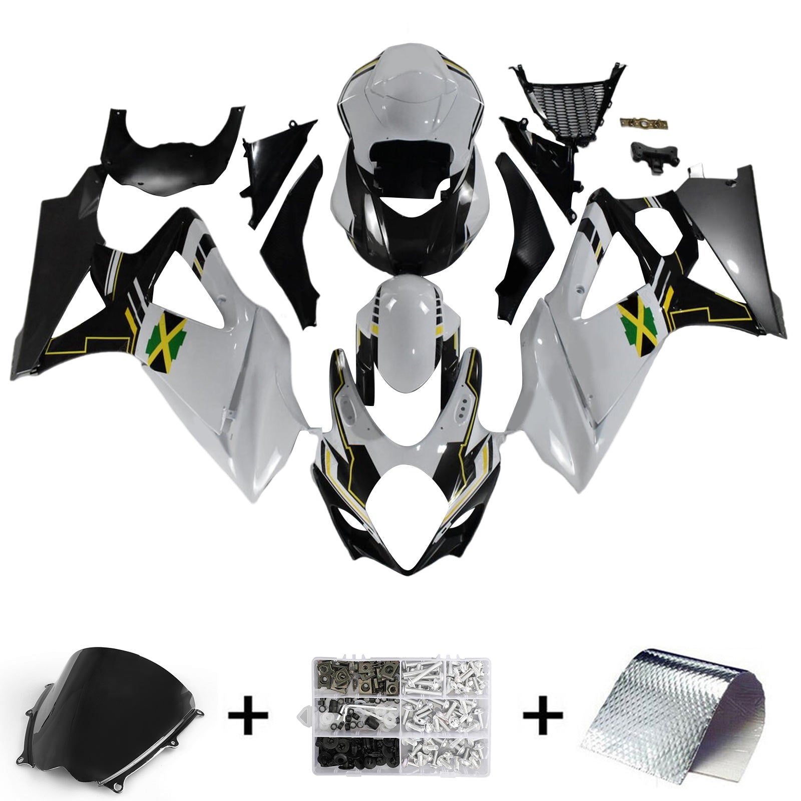 2007-2008 Suzuki GSXR1000 K7 Kit de carénage carrosserie plastique ABS