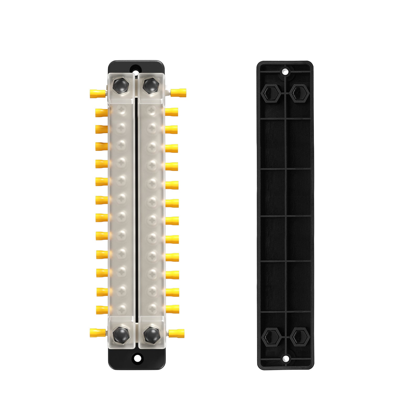 2/4/6/12 Way Dual-row Car Bus Bar Block with Dust Cover Distribution Terminal