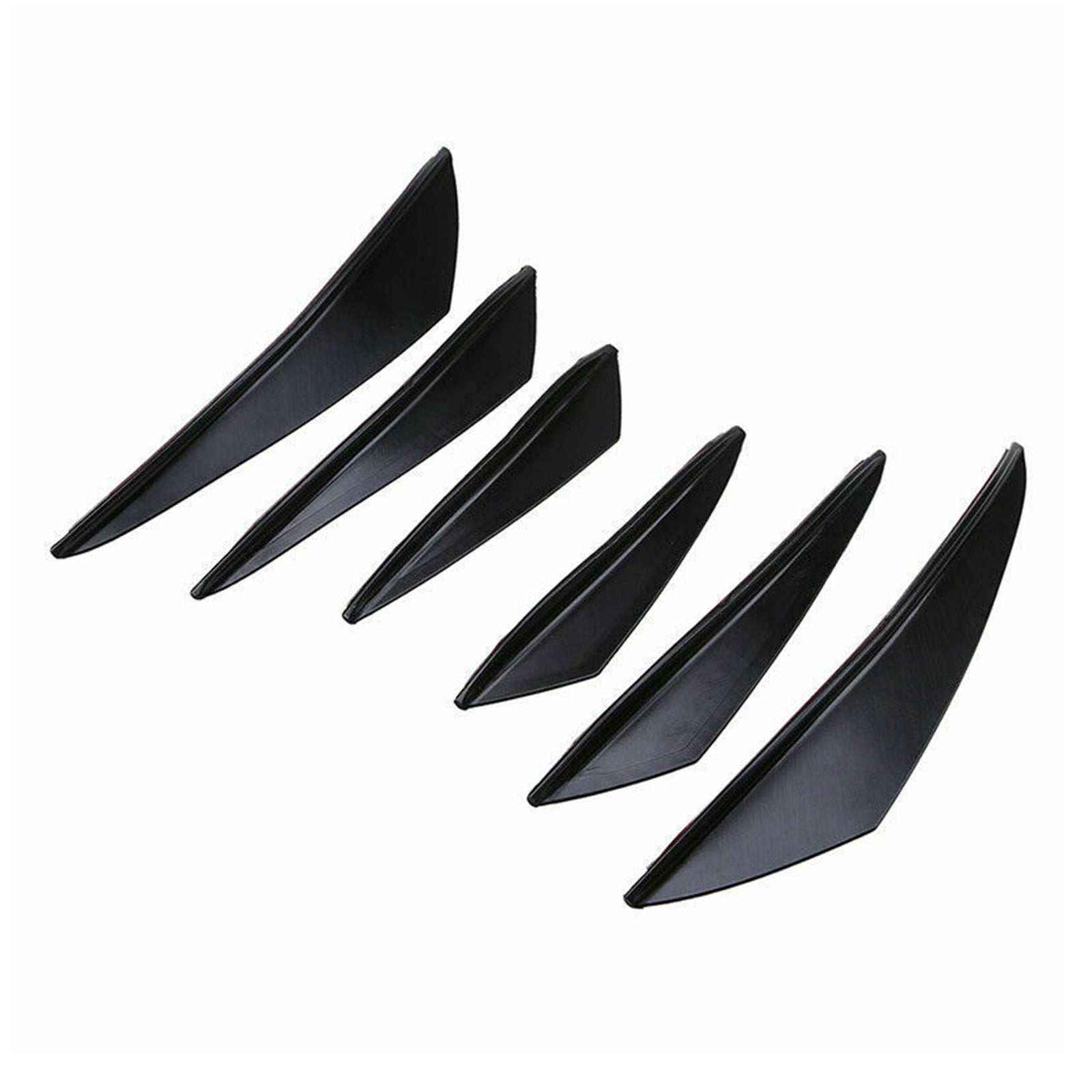 6pcs Universal Gloss Black Car/Auto Front Bumper Fins Spoiler Canards Refit Generic