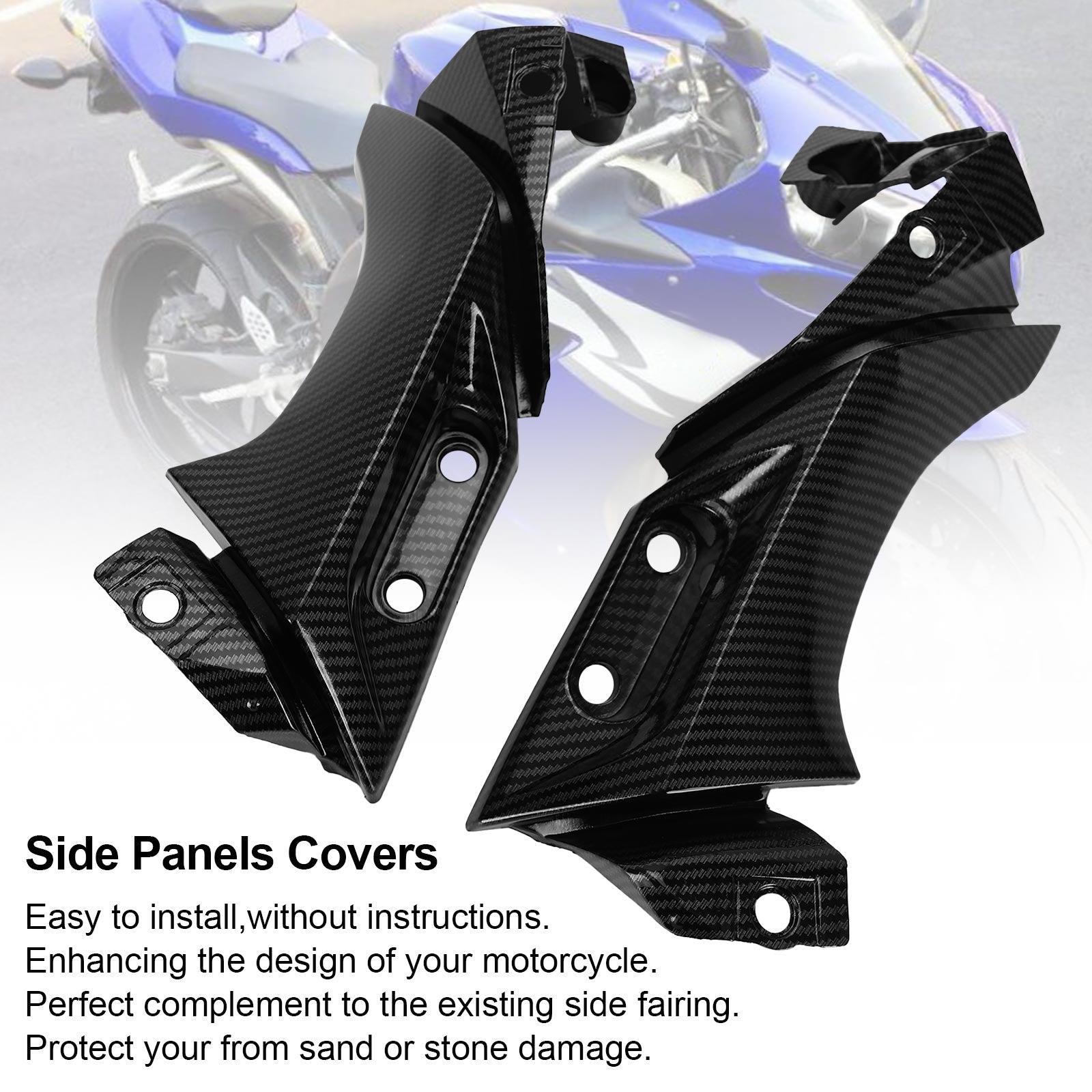 Side Frame Mid Cover Panel Fairing Cowl for Yamaha YZF R1 2004-2006 Carbon Generic