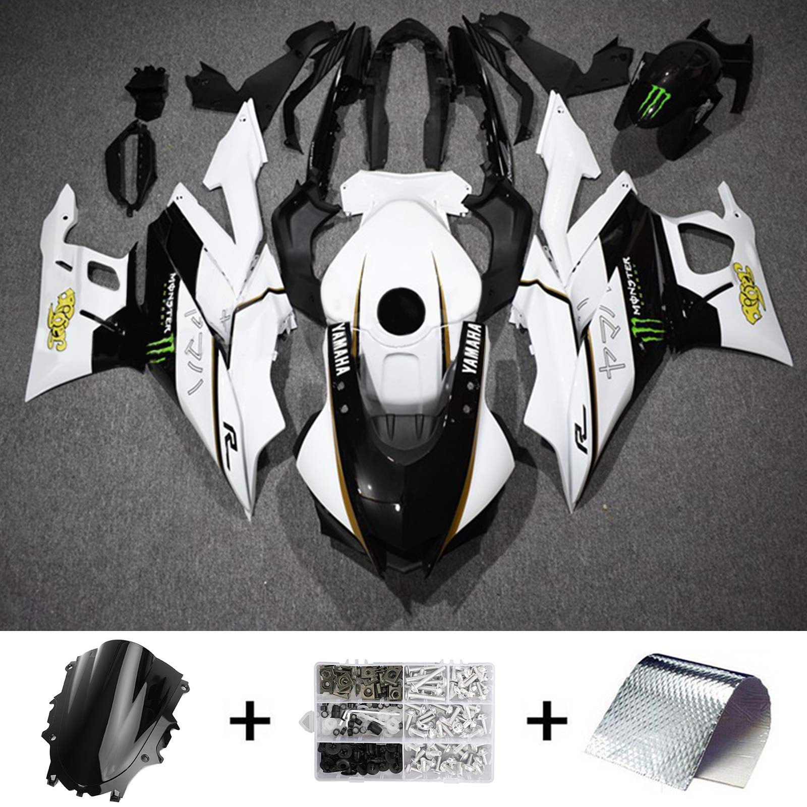 2019-2021 Yamaha YZF-R3 R25 Amotopart Injection Fairing Kit Bodywork Plastic ABS #111