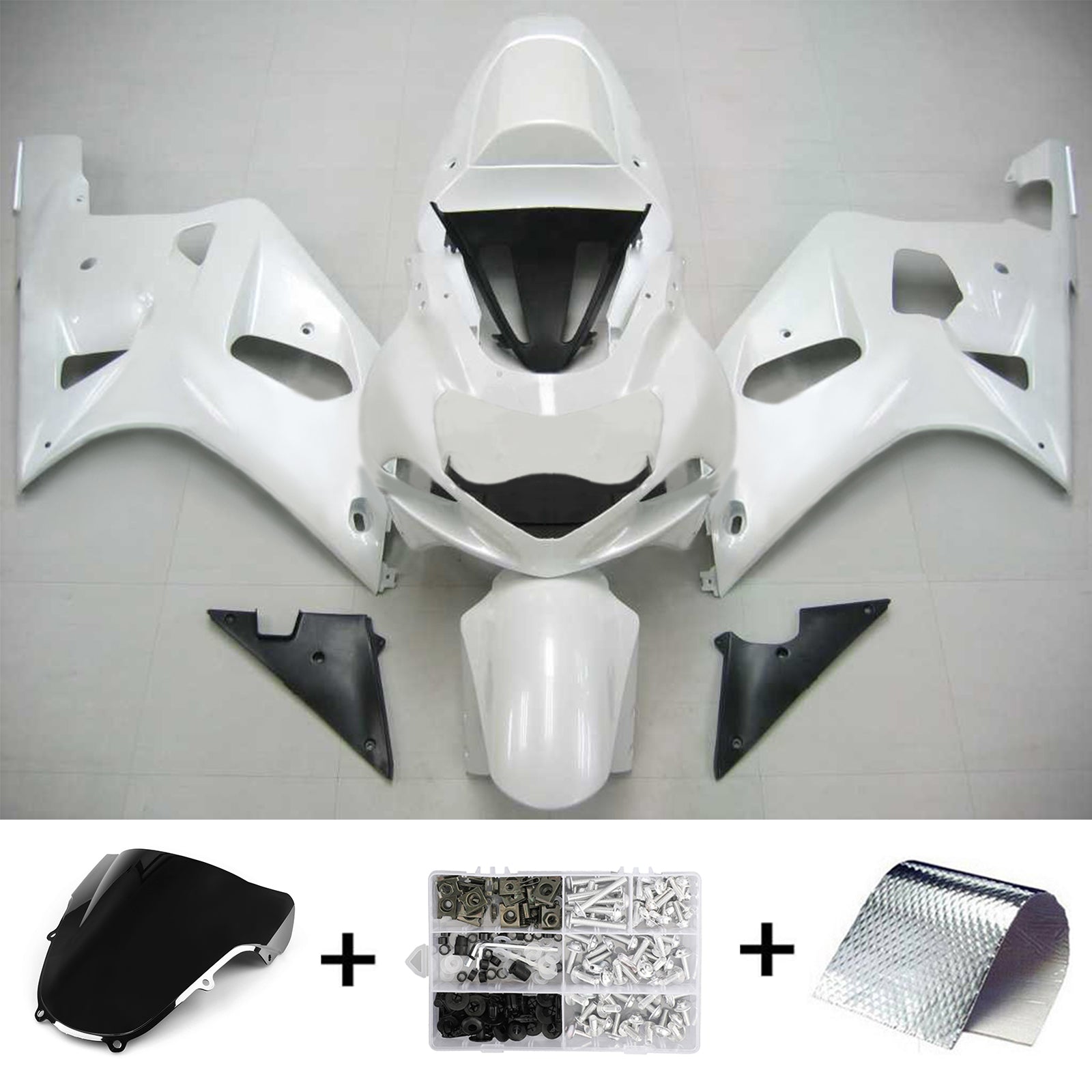 2001-2003 Suzuki GSXR600 K1 Kit de carénage d'injection carrosserie plastique ABS #101 Amotopart