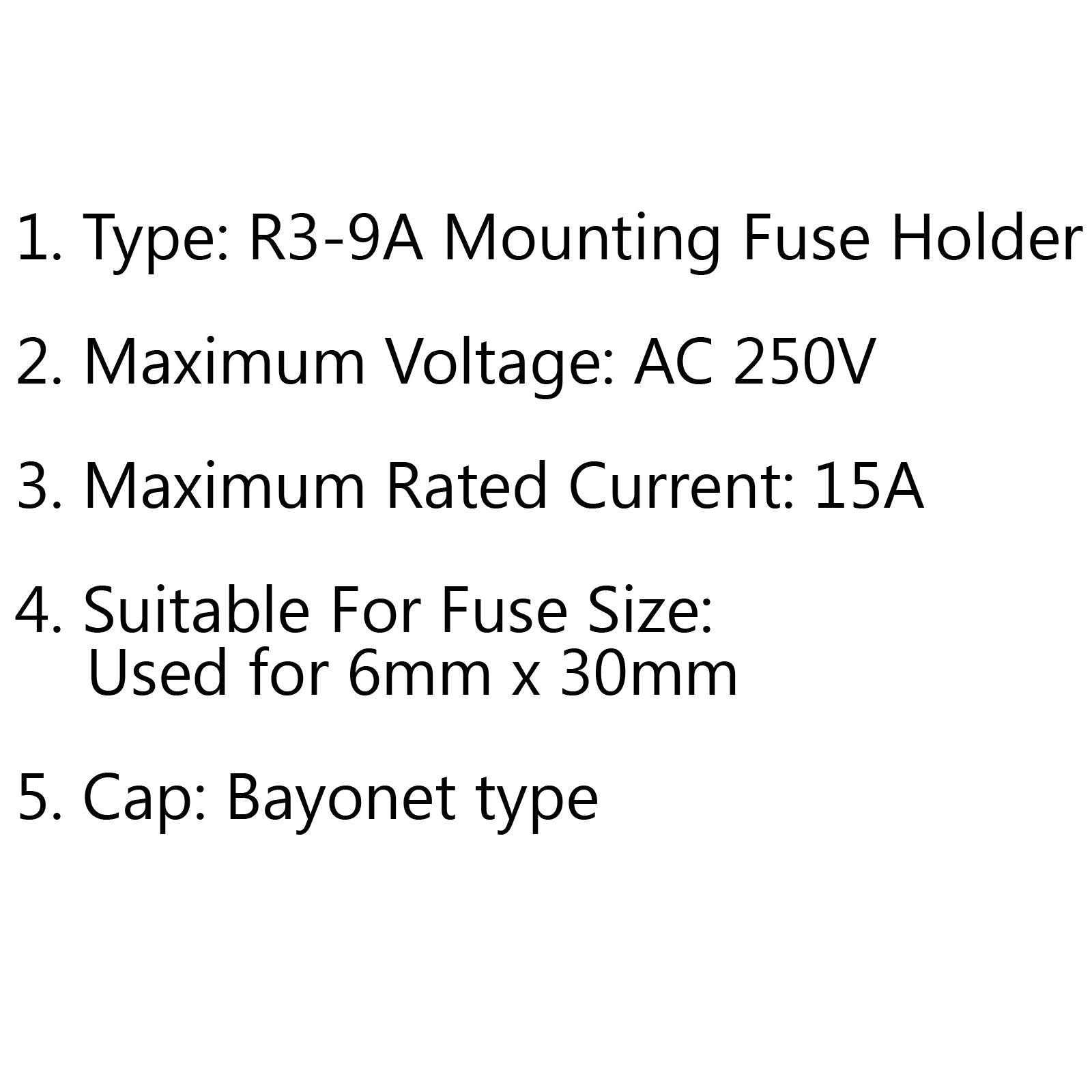 1 pièces SCI R3-9A support de fusible de châssis pour fusibles en verre 6x30mm 15A 250V