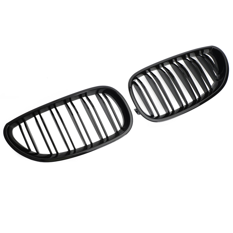 2004-2009 BMW E60 E61 M5 520i 530i Glossy Black Front Sport Kidney Grille ABS Generic
