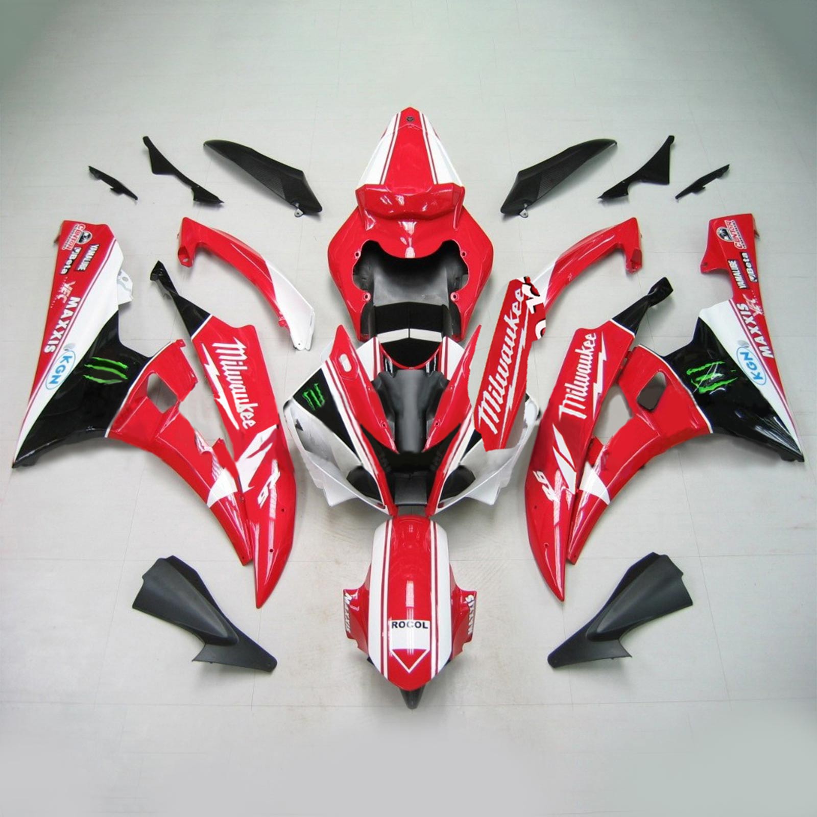 2006-2007 Yamaha YZF 600 R6 Amotopart Injection Fairing Kit Bodywork Plastic ABS #142