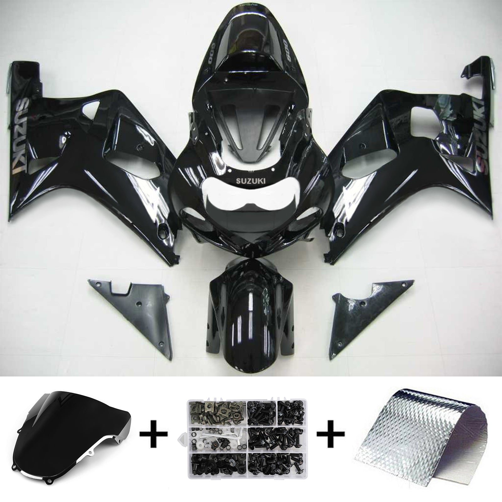 2001-2003 Suzuki GSXR600 K1 Kit de carénage d'injection carrosserie plastique ABS #106 Amotopart