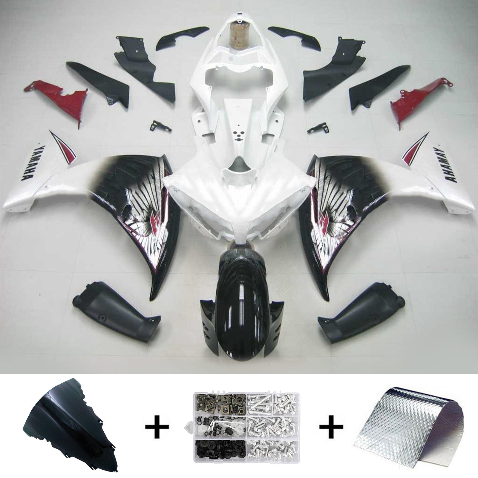 2012-2014 Yamaha YZF 1000 R1 Amotopart Kit de carénage d'injection carrosserie plastique ABS #104