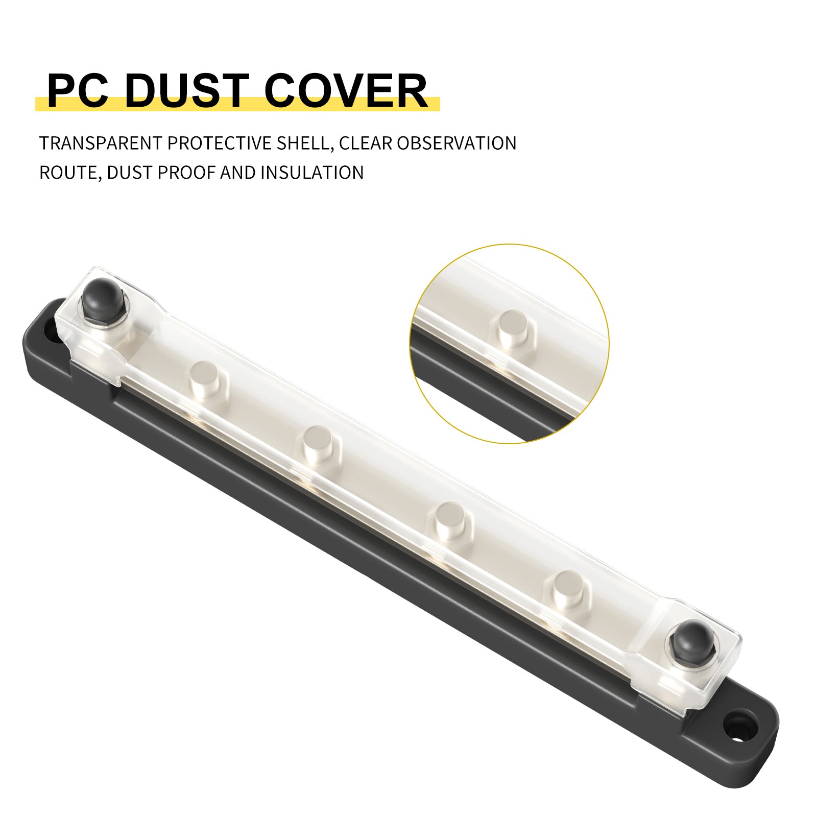 2/4/6/12 Way Dual-row Car Bus Bar Block with Dust Cover Distribution Terminal