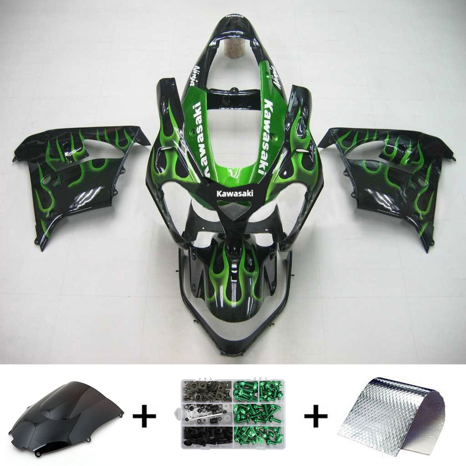 2002-2003 Kawasaki ZX9R Injection Fairing Kit Kawasaki Plast ABS #104