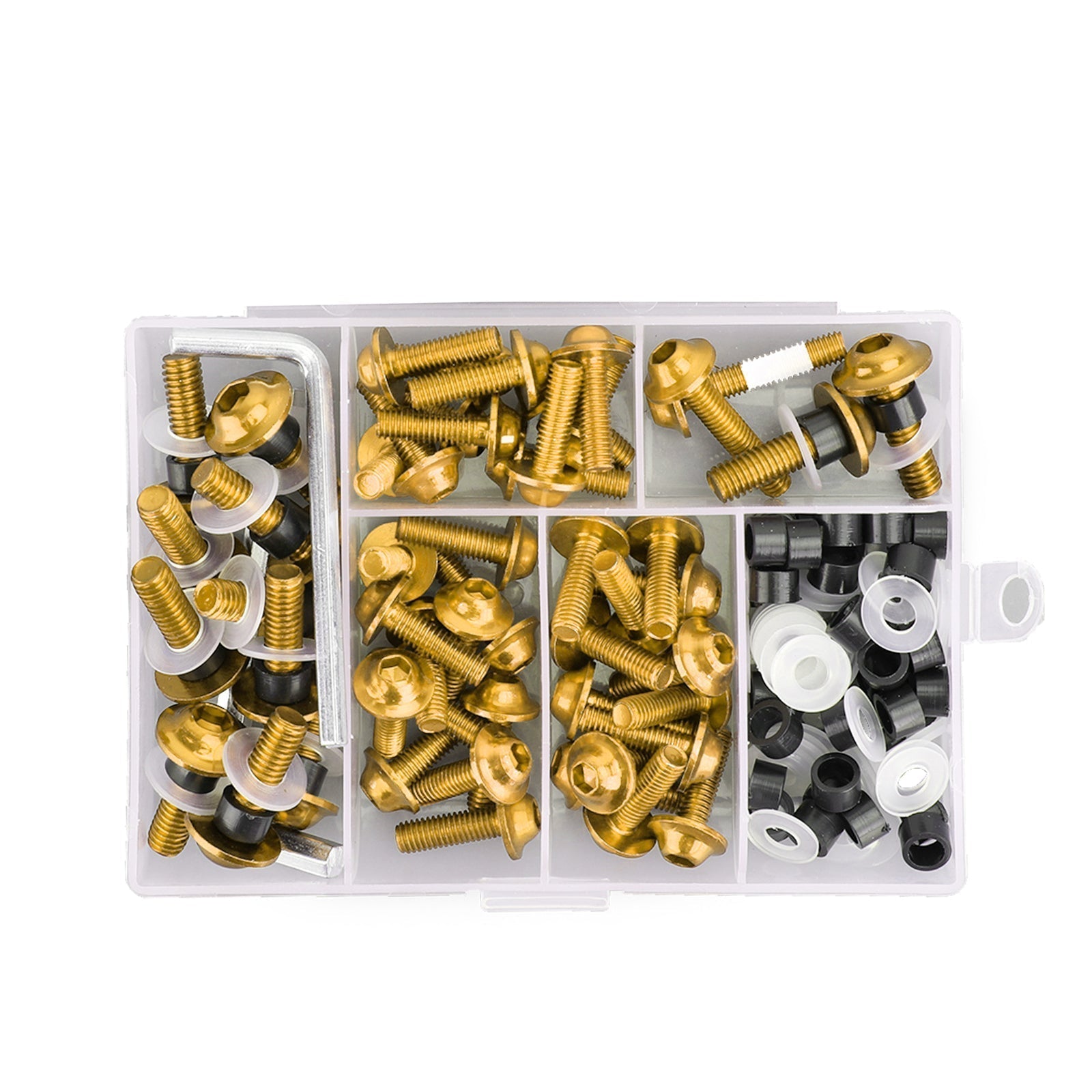 158pcs Motorcycle Sportbike Windscreen Fairing Bolt Kit Fastener Clip Screw Gold