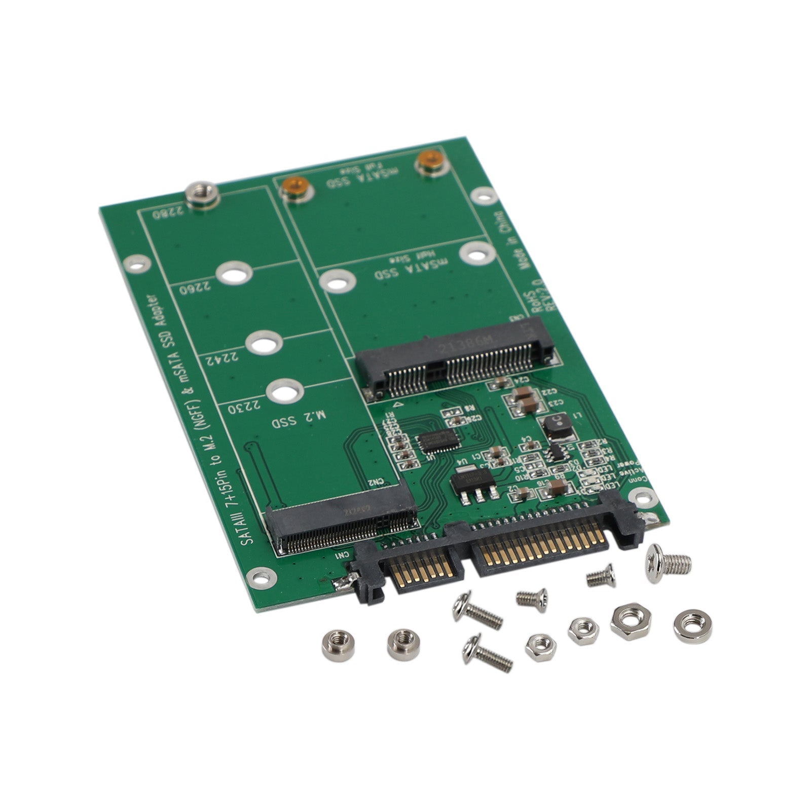 Adaptateur de disque dur M.2 NGFF mSATA SSD vers SATA 3, carte PCI-E, convertisseur de carte