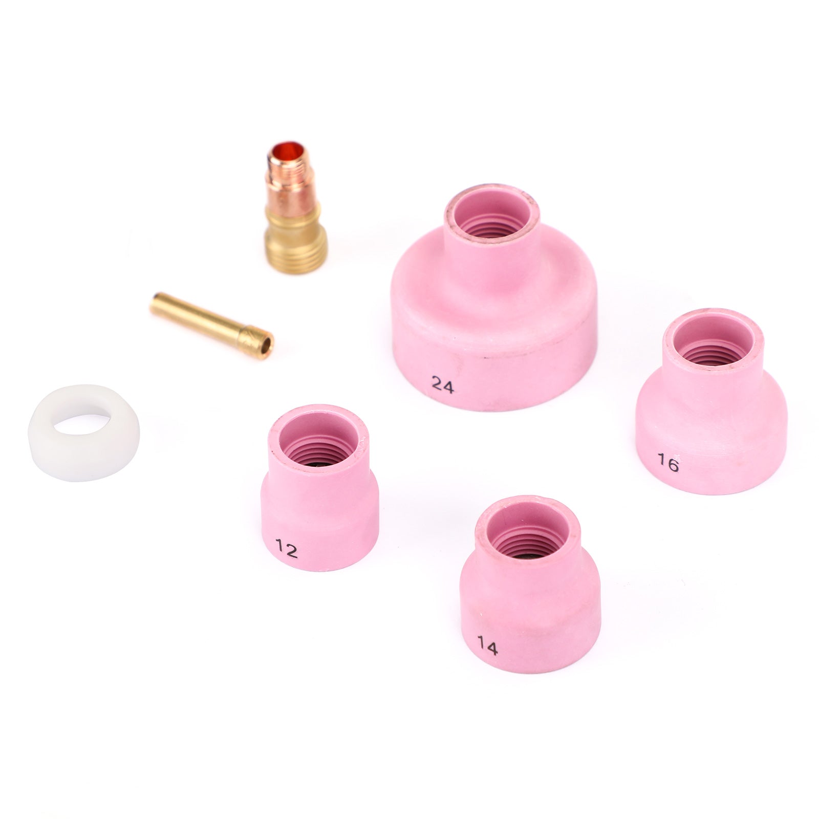 7Pcs TIG Welding Torch Stubby Gas Lens Ceramic Cup Kit For WP-17/18/26