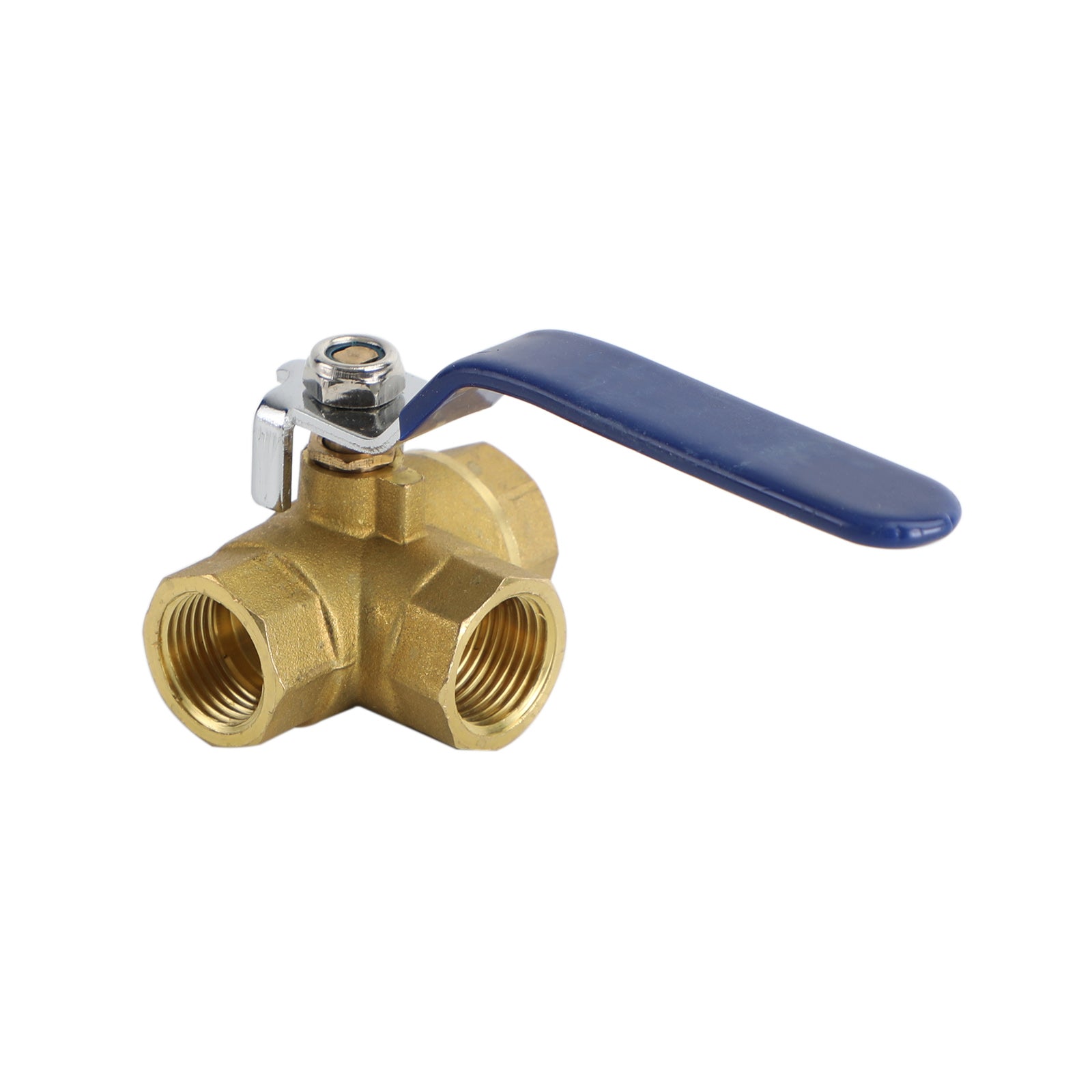 1/2" 3 Way Ball Valve Three T Port NPT Brass Female Type For Water Oil And Gas