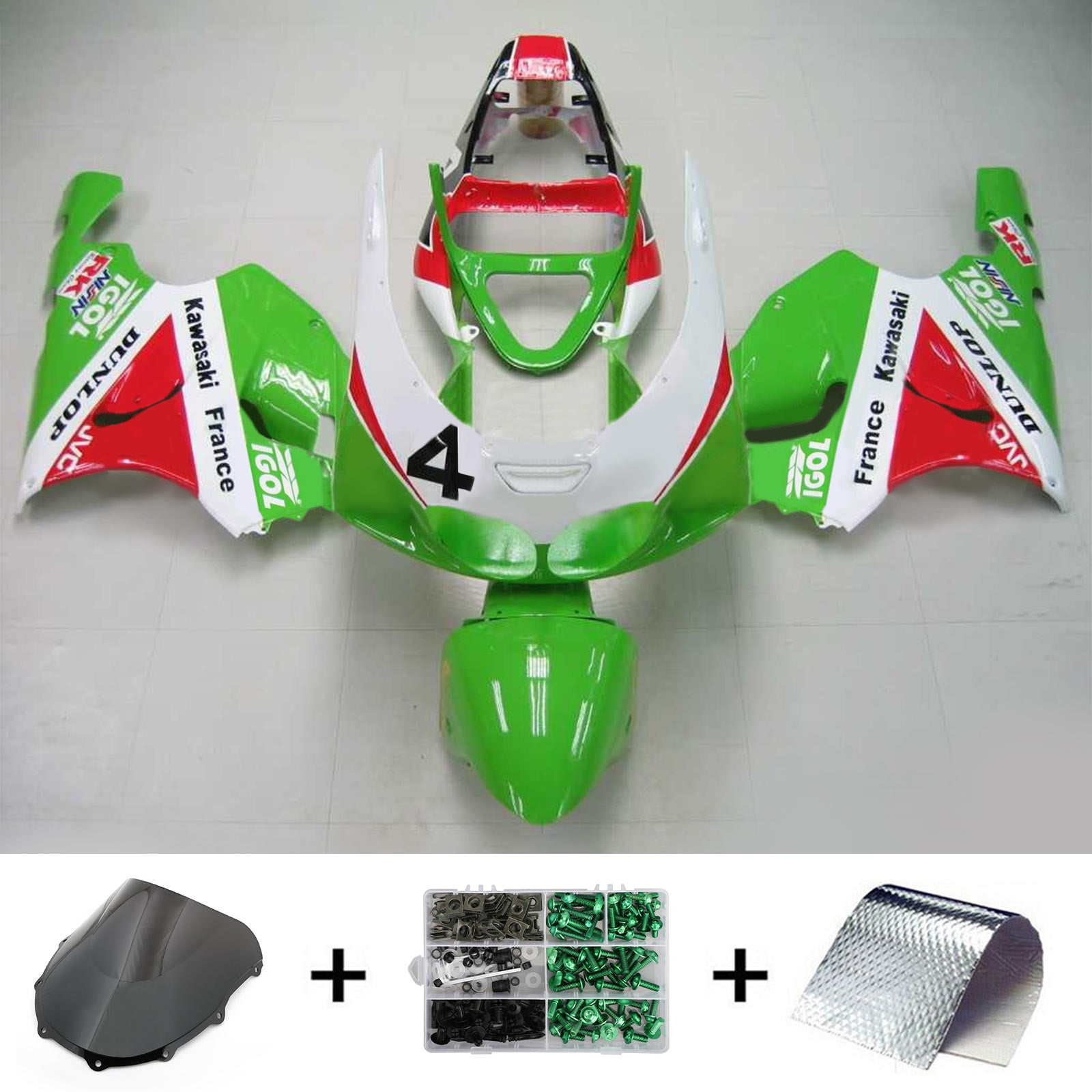 1996-2003 Kawasaki ZX7R Kit de carénage d'injection carrosserie plastique ABS