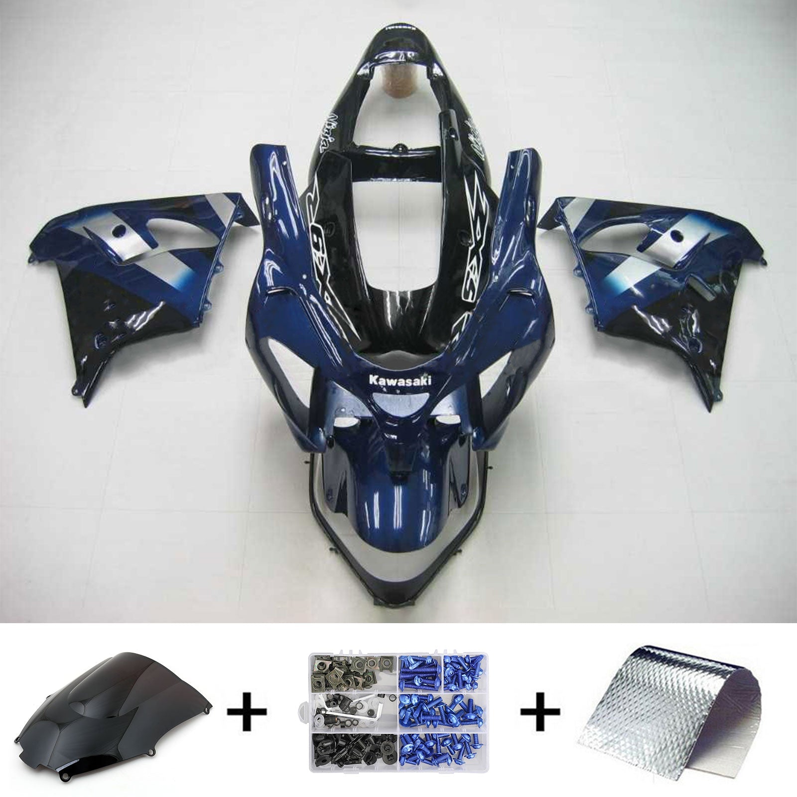 2002-2003 Kawasaki ZX9R Injection Fairing Kit Karosseri Plast ABS #103