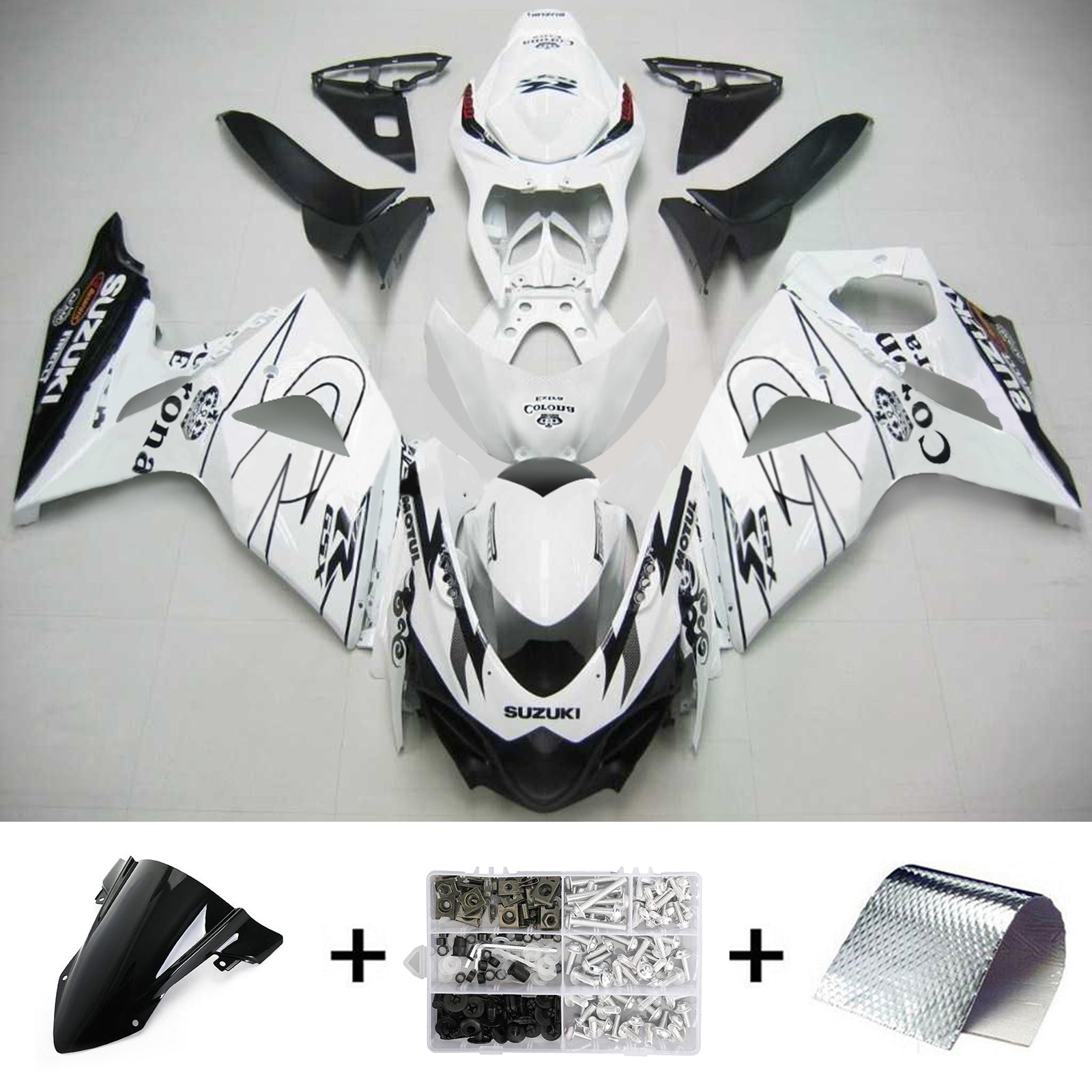 2009-2016 Suzuki GSXR1000 K9 Amotopart Kit de carénage d'injection carrosserie plastique ABS #106