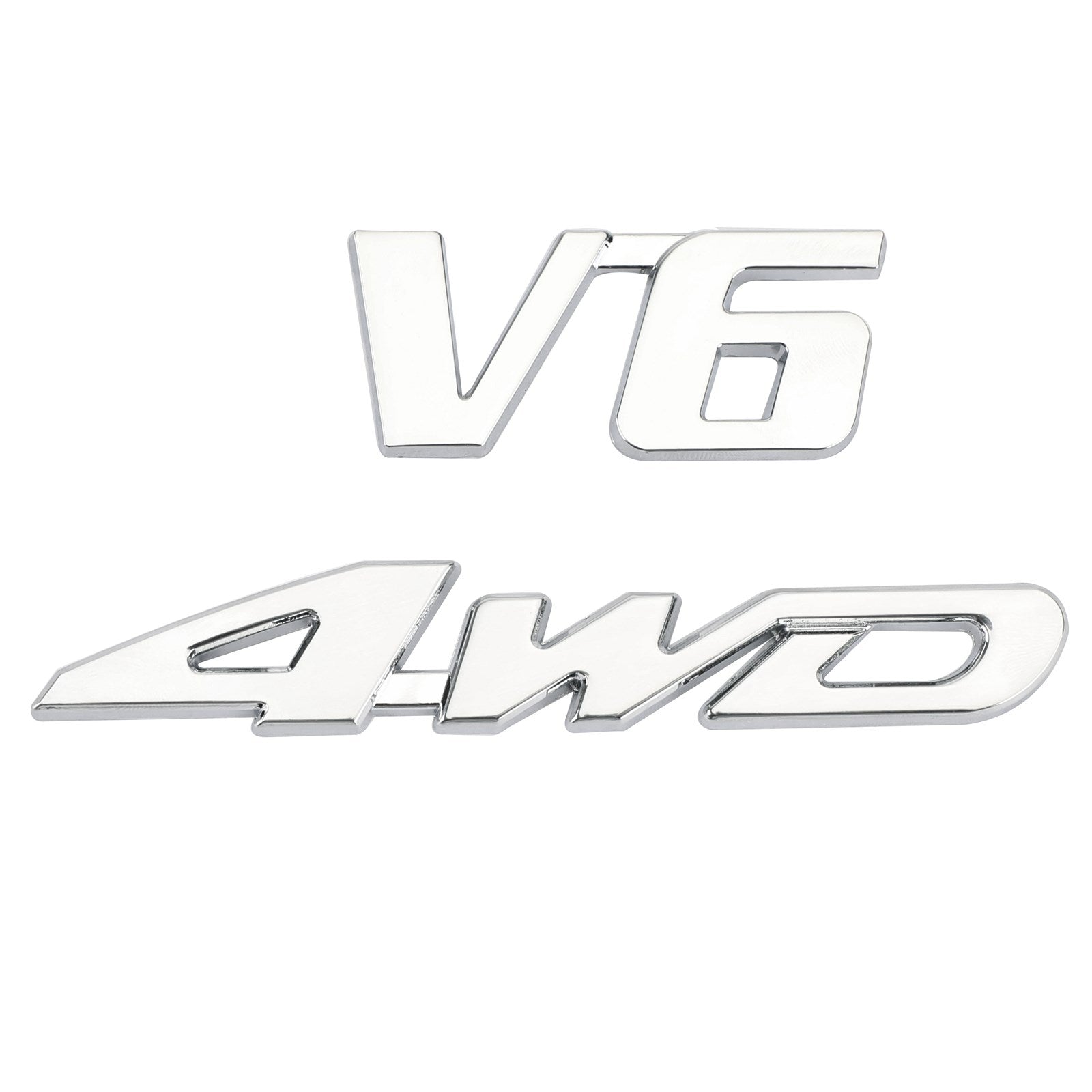 3D chroom metaal 4WD kofferbak achterspatbord embleem badge sticker sticker 4WD SUV V6 generiek