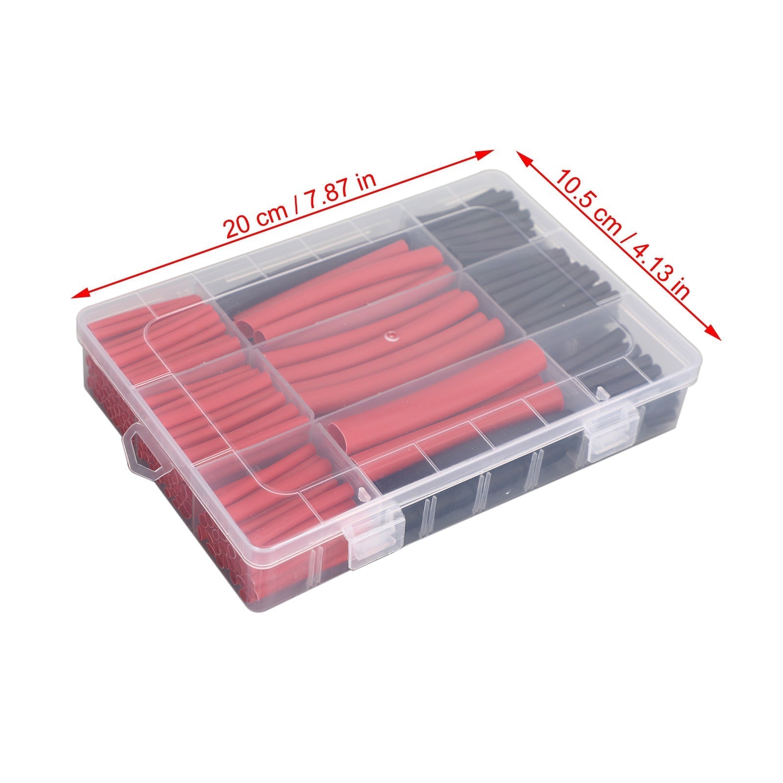 300Pcs Heat Shrink Tubing Kit 3:1 Ratio Dual Wall Adhesive Lined Kit Black Red