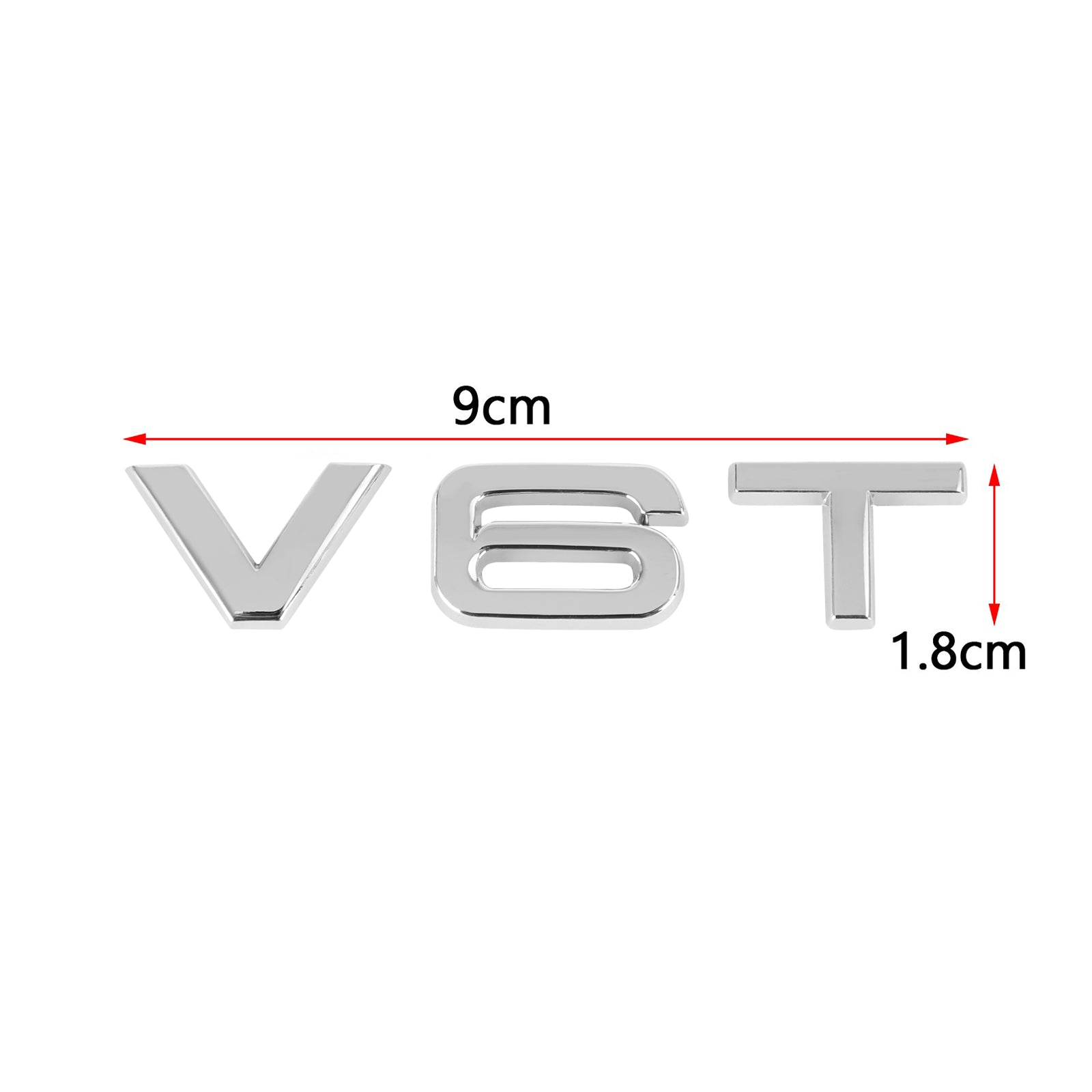 V6T Embleem Badge Fit Voor AUDI A1 A3 A4 A5 A6 A7 Q3 Q5 Q7 S6 S7 S8 S4 SQ5 Chrome