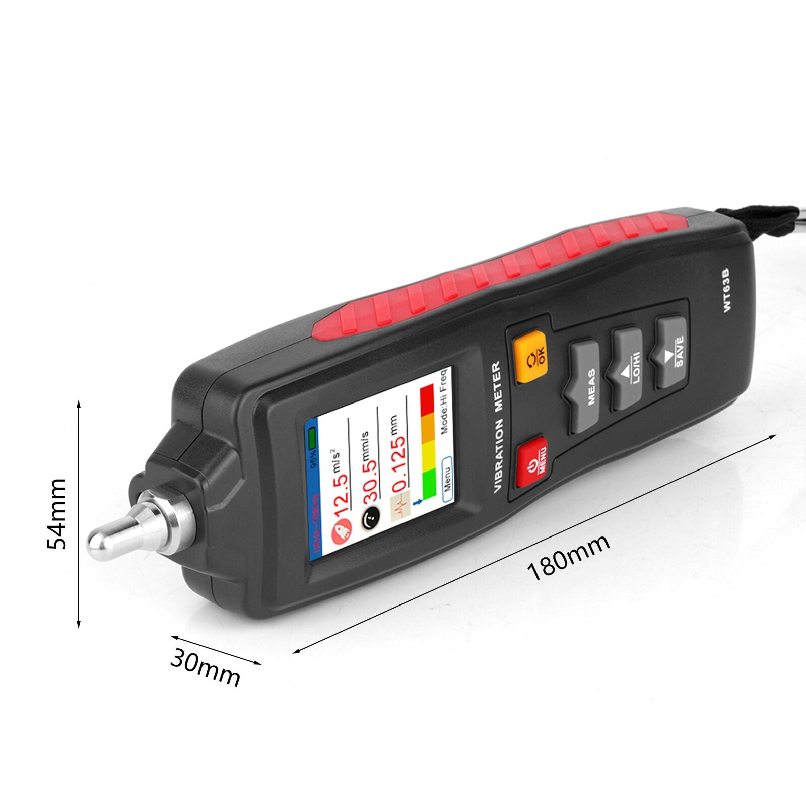 Vibromètre numérique LCD WT63B, testeur de déplacement d'accélération