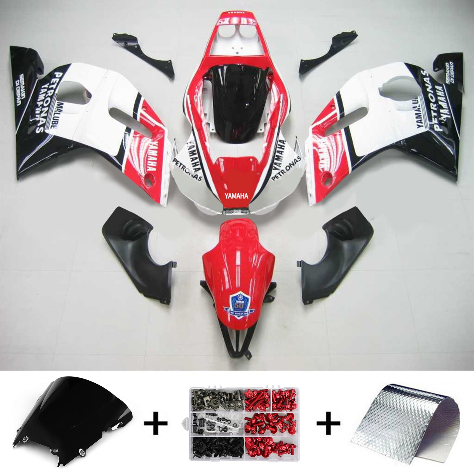 1998-2002 Yamaha YZF 600 R6 Kit de carénage d'injection carrosserie plastique ABS #113