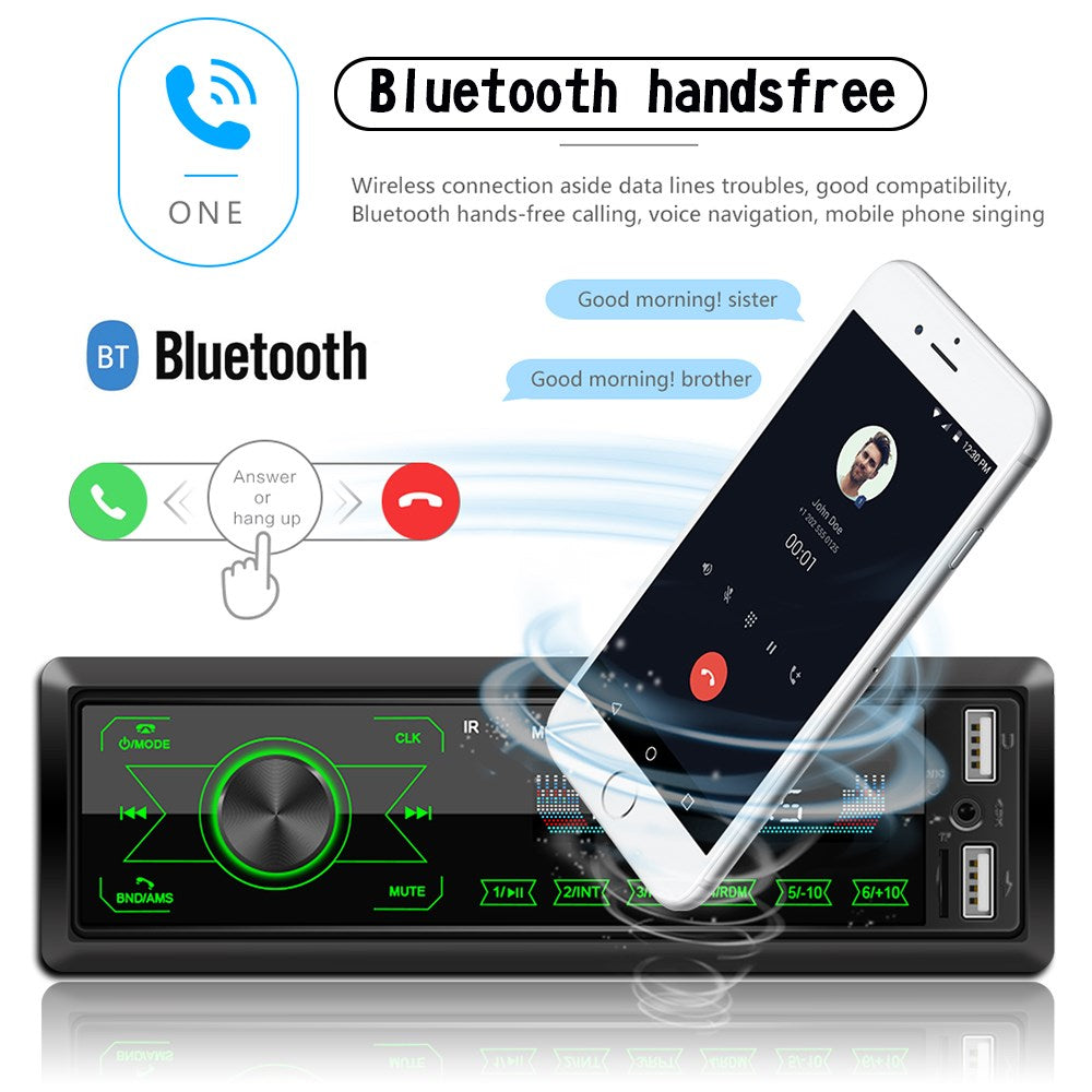 Bluetooth Single 1 Din Car Stereo USB AUX MP3 Player Touch Screen Radio In-Dash