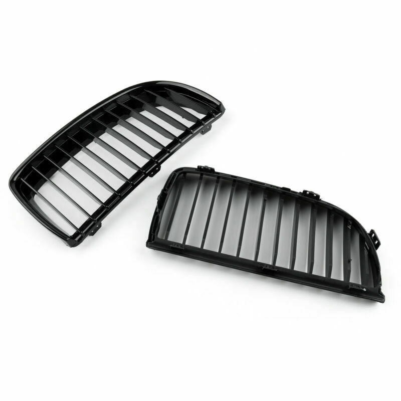 2005-2008 BMW E90 Sedan Before Facelift Front Kidney Grill Grilles L&R Gloss Black Generic