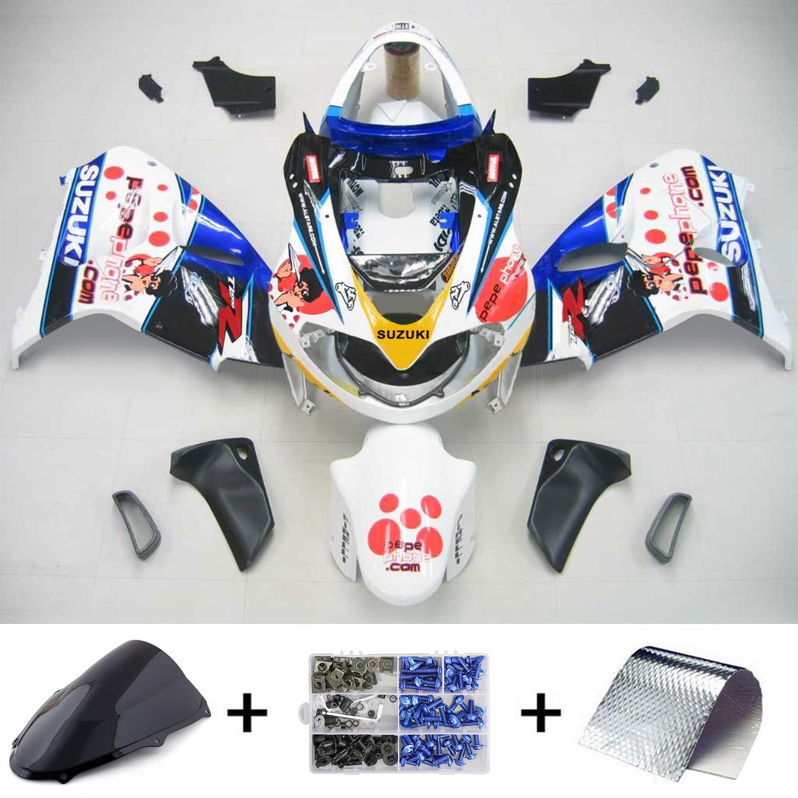 1998-2003 Suzuki TL1000R Kit de carénage d'injection Amotopart Carrosserie Plastique ABS #123