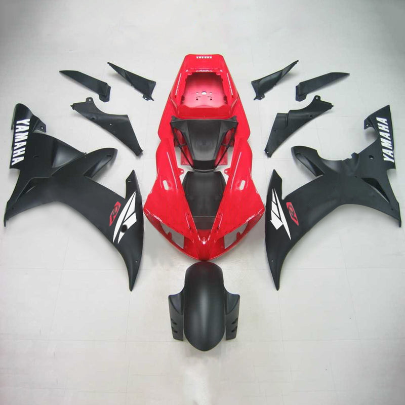 Amotopart Yamaha 2002-2003 YZF 1000 R1 Red With Black Fairing Kit