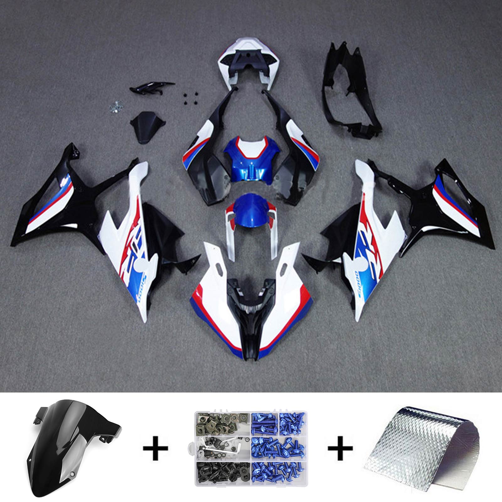 2019-2022 BMW S1000RR Amotopart Kit de carénage d'injection carrosserie plastique ABS #107