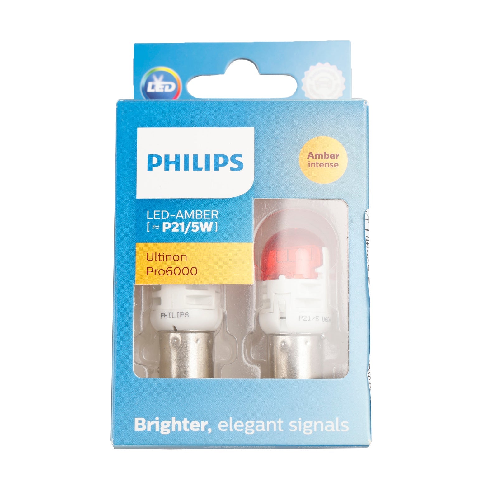 Voor Philips 11499AU60X2 Ultinon Pro6000 LED-AMBER P21/5W intens AMBER 80/16lm