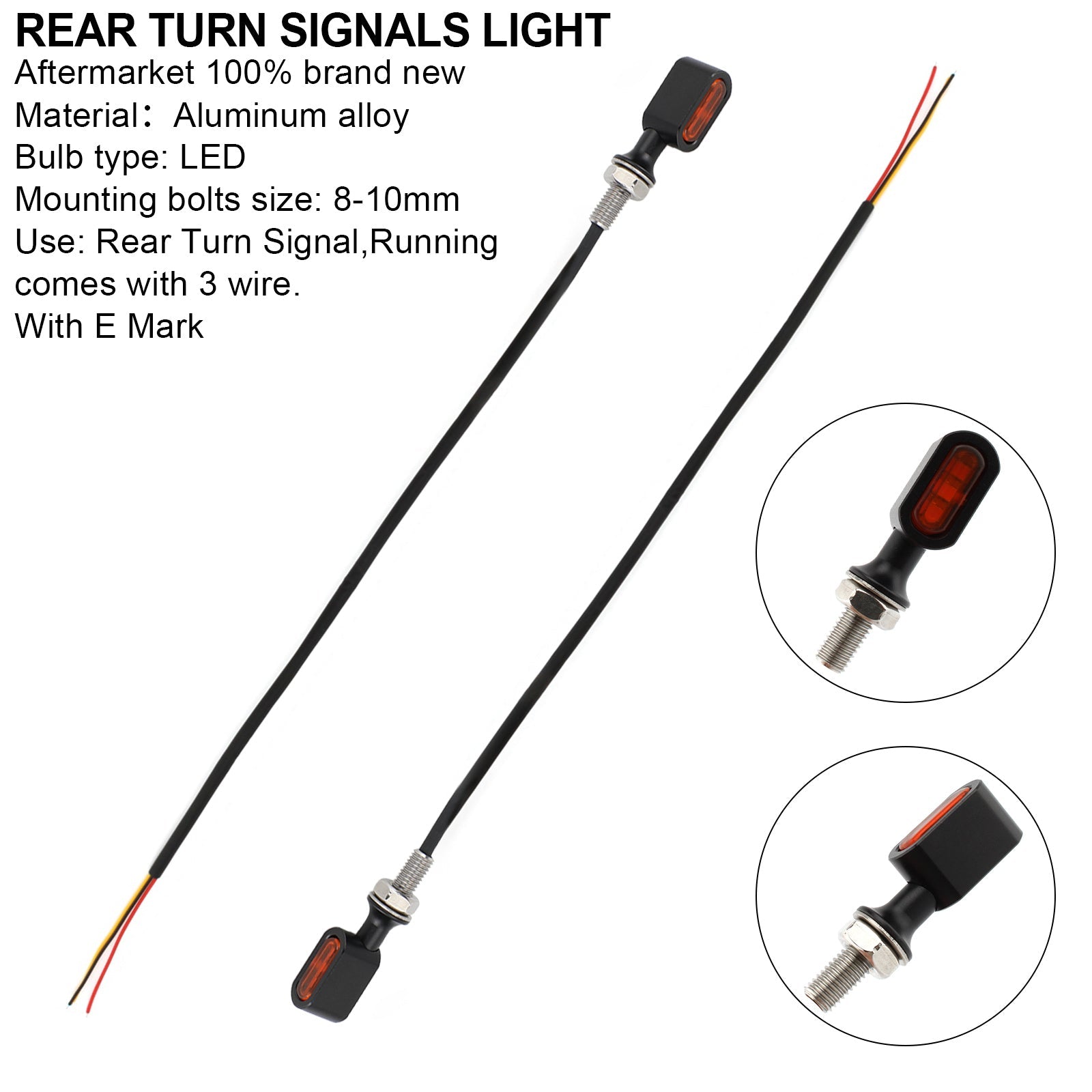 LED Rear Mini Turn Signal Indicator For Sportster Touring Dyna Softail